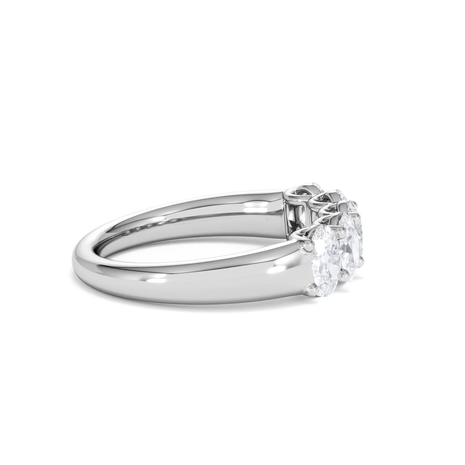 Unity 1.00ct Oval Cut Lab Diamond 5 Stone Ring in Platinum - Image 29