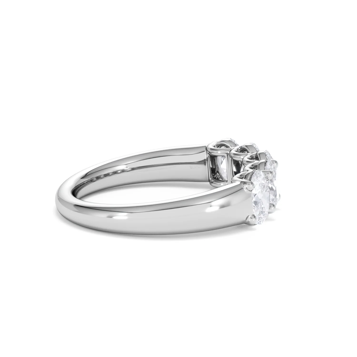 Unity 1.00ct Oval Cut Lab Diamond 5 Stone Ring in Platinum - Image 31