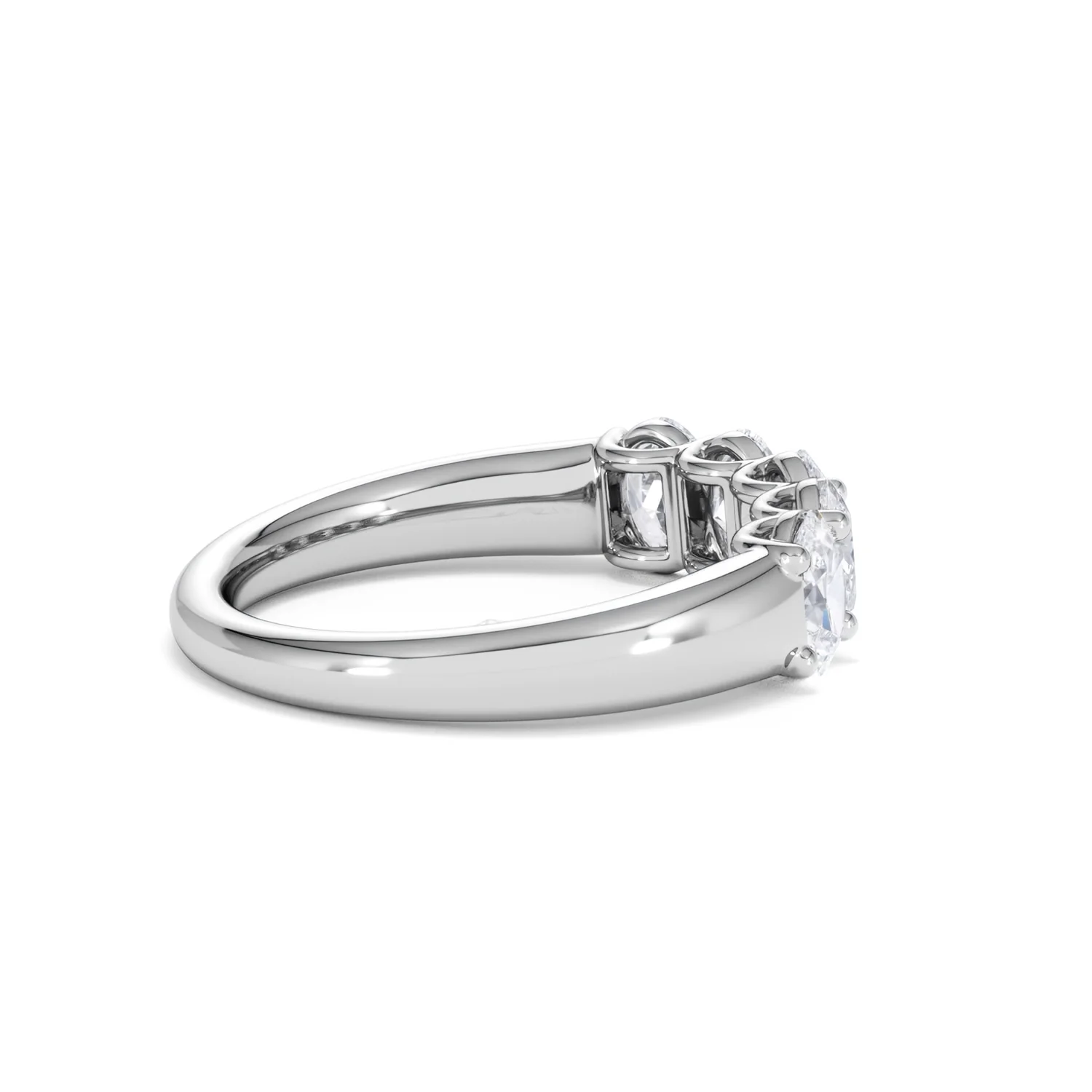 Unity 1.00ct Oval Cut Lab Diamond 5 Stone Ring in Platinum - Image 33