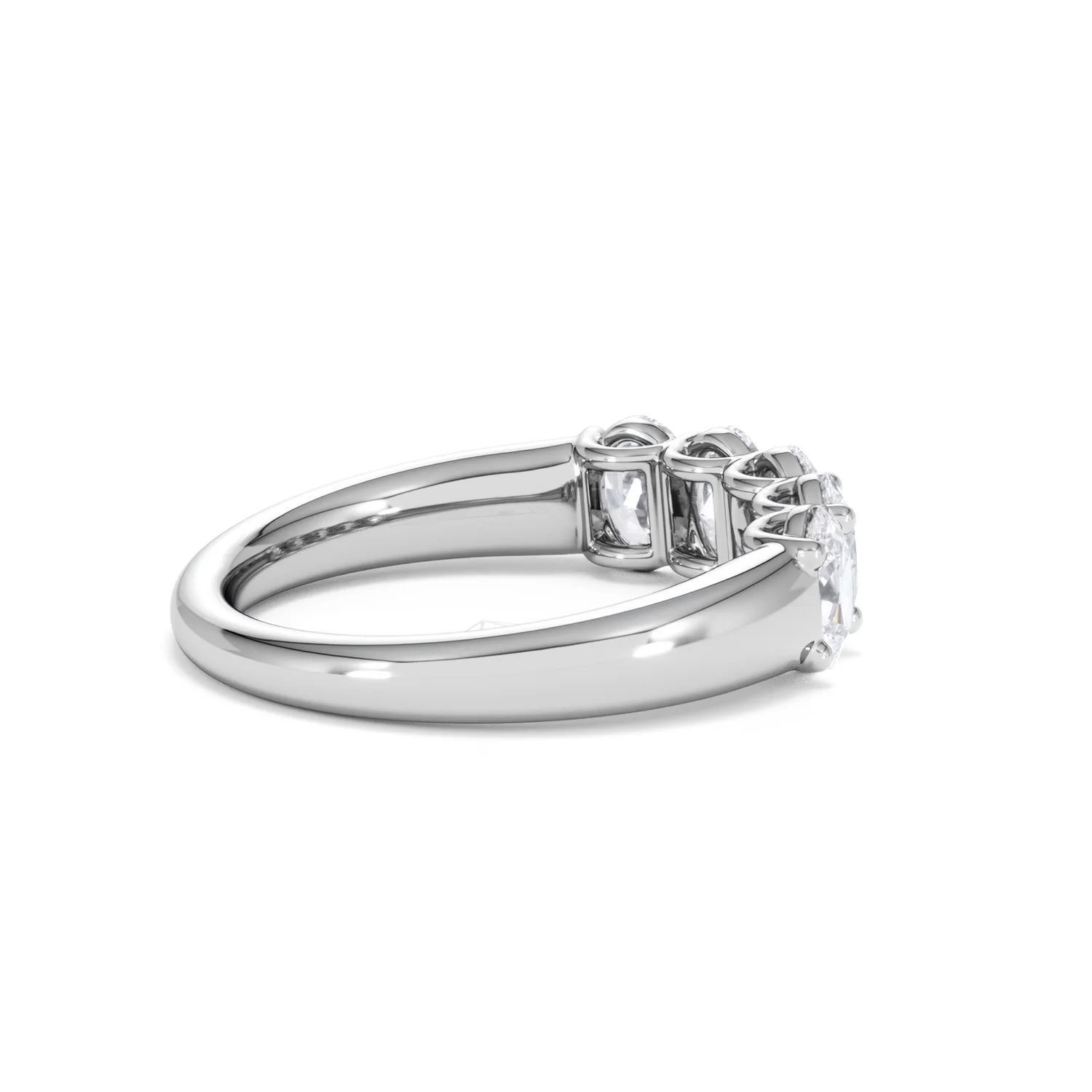 Unity 1.00ct Oval Cut Lab Diamond 5 Stone Ring in Platinum - Image 34