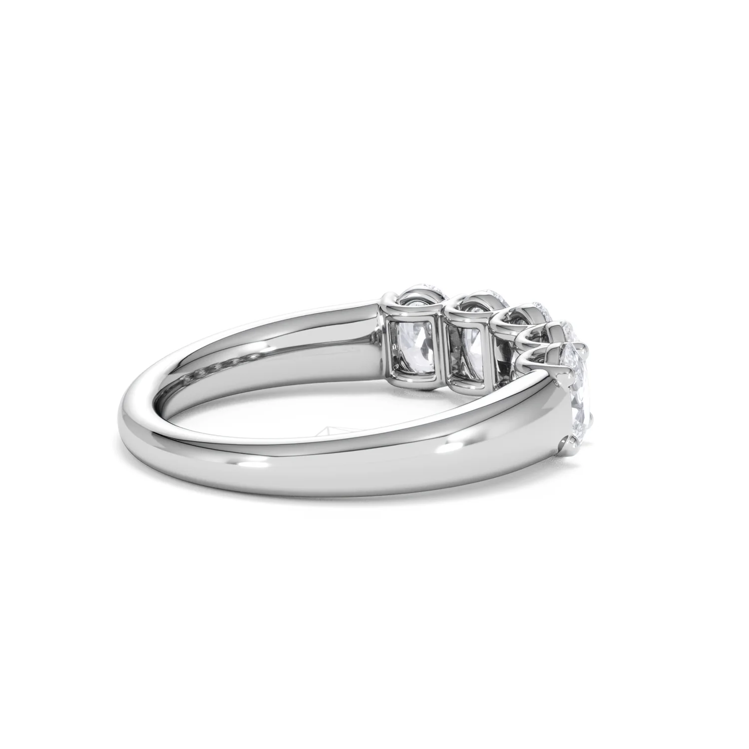 Unity 1.00ct Oval Cut Lab Diamond 5 Stone Ring in Platinum - Image 35
