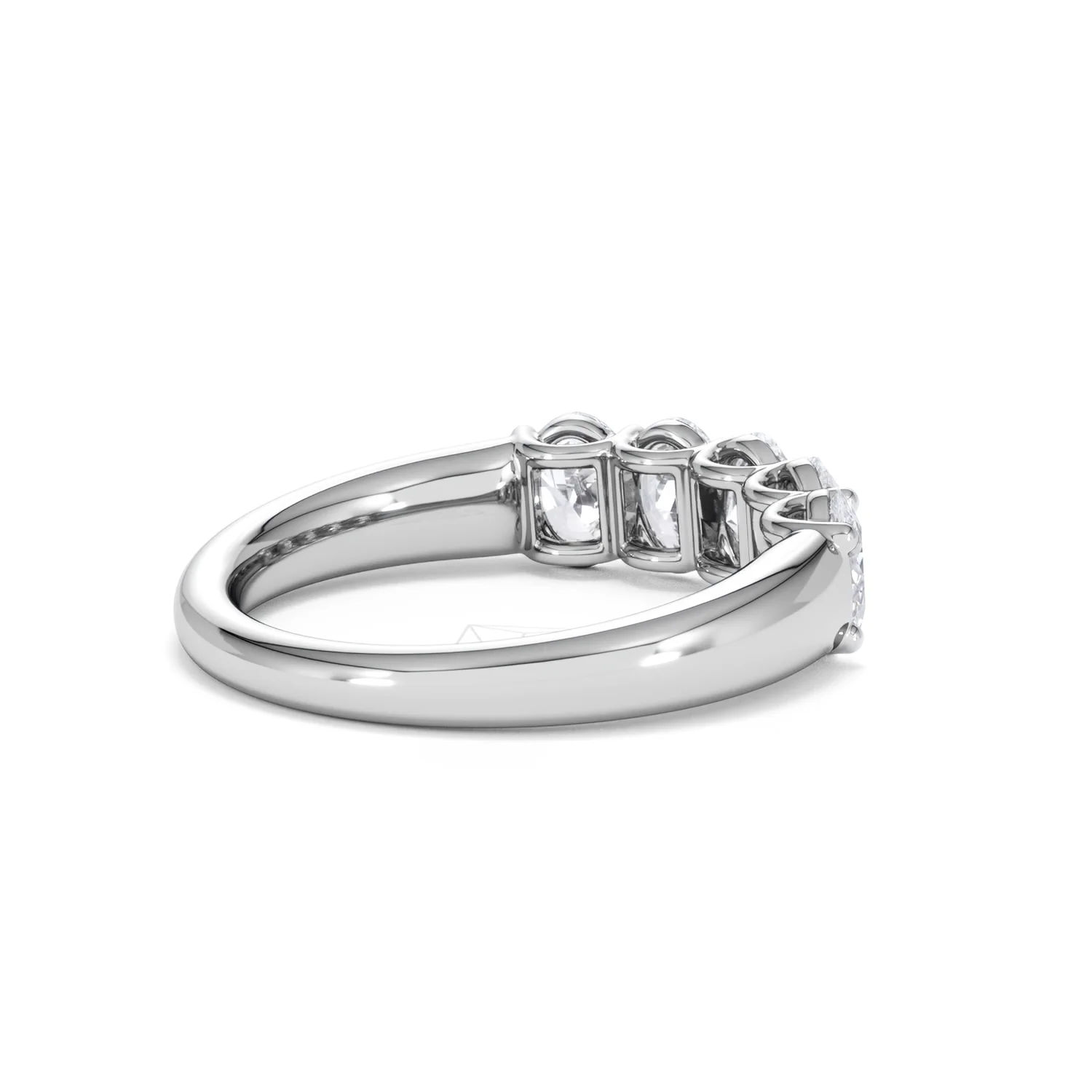 Unity 1.00ct Oval Cut Lab Diamond 5 Stone Ring in Platinum - Image 37