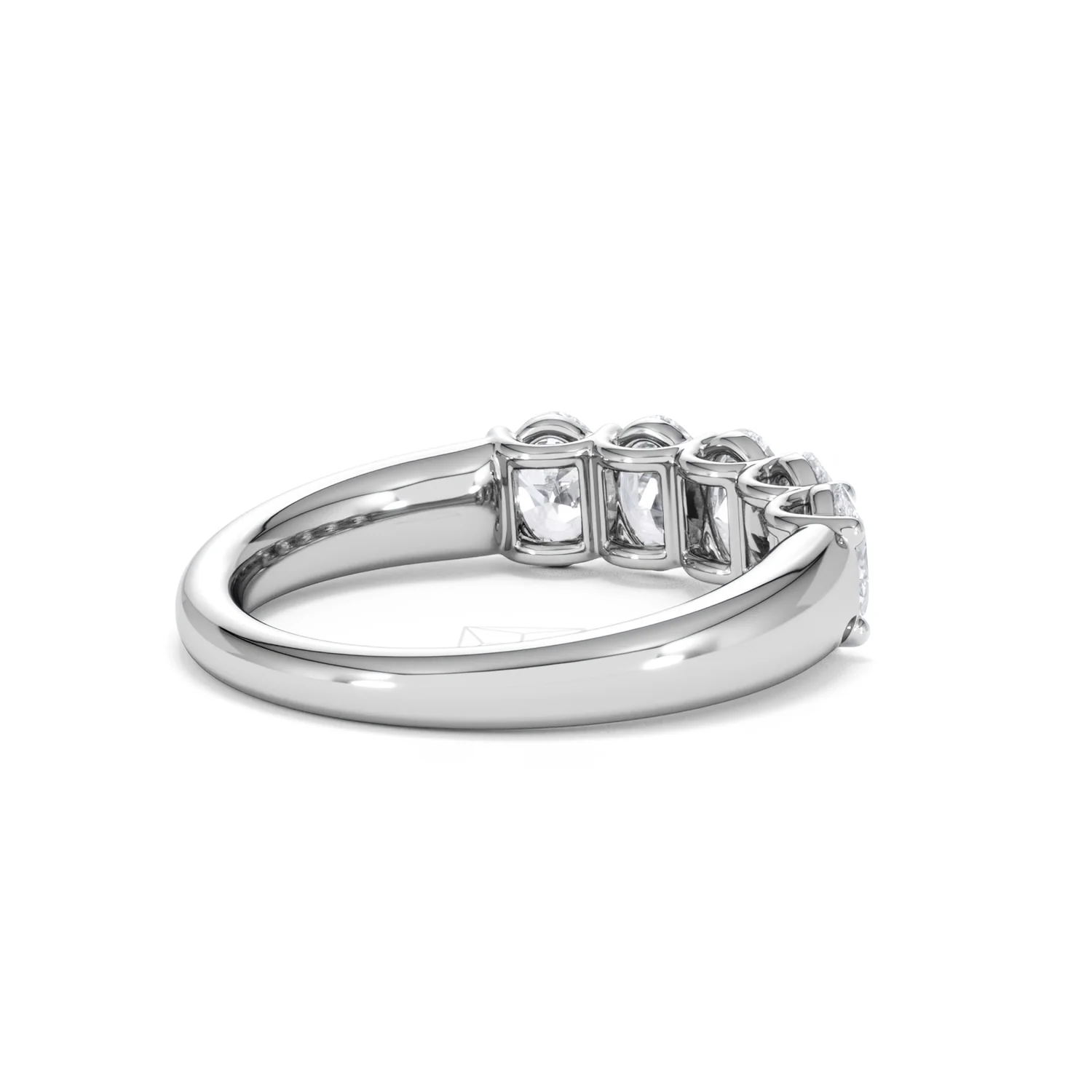 Unity 1.00ct Oval Cut Lab Diamond 5 Stone Ring in Platinum - Image 38