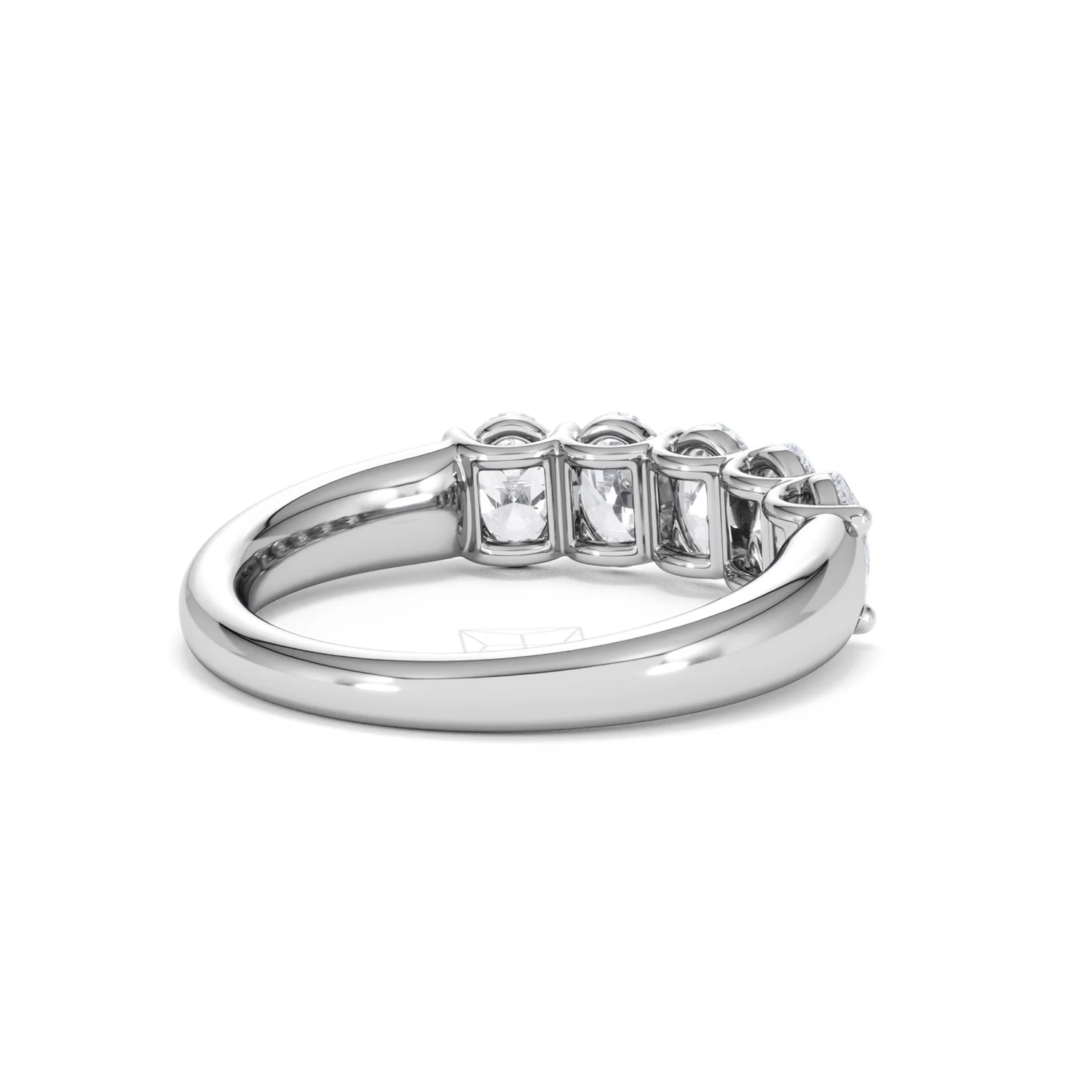 Unity 1.00ct Oval Cut Lab Diamond 5 Stone Ring in Platinum - Image 40