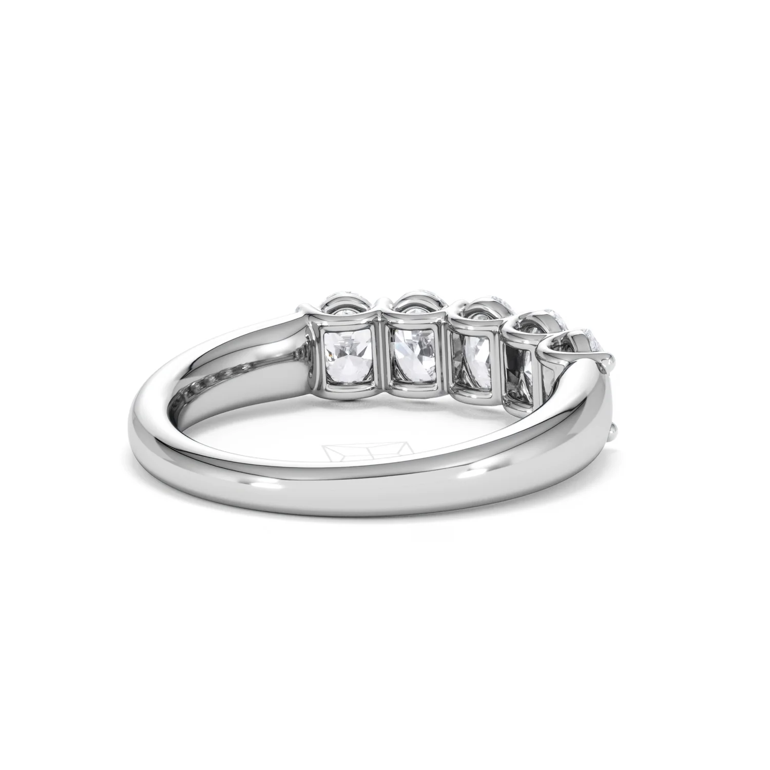 Unity 1.00ct Oval Cut Lab Diamond 5 Stone Ring in Platinum - Image 41