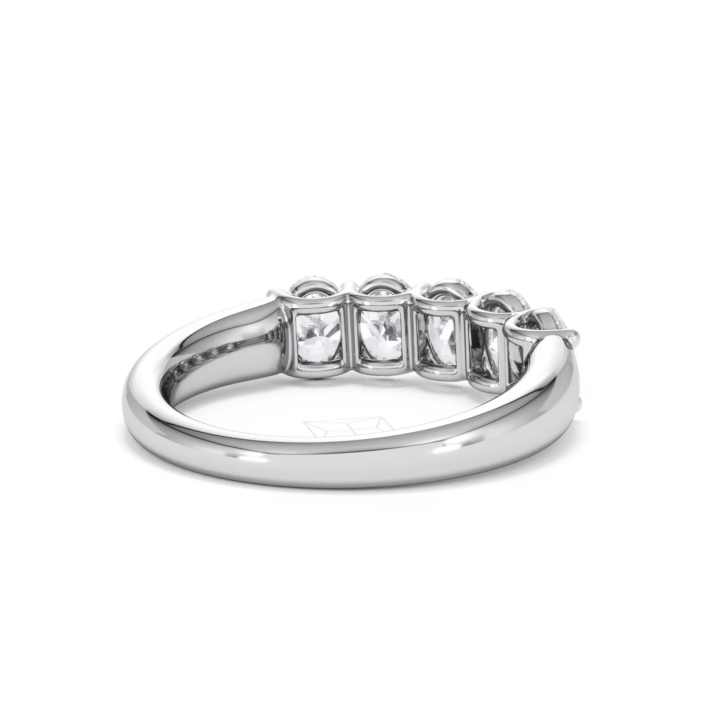 Unity 1.00ct Oval Cut Lab Diamond 5 Stone Ring in Platinum - Image 42
