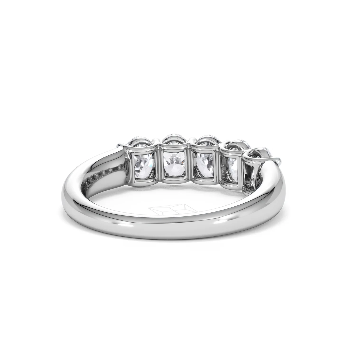 Unity 1.00ct Oval Cut Lab Diamond 5 Stone Ring in Platinum - Image 44