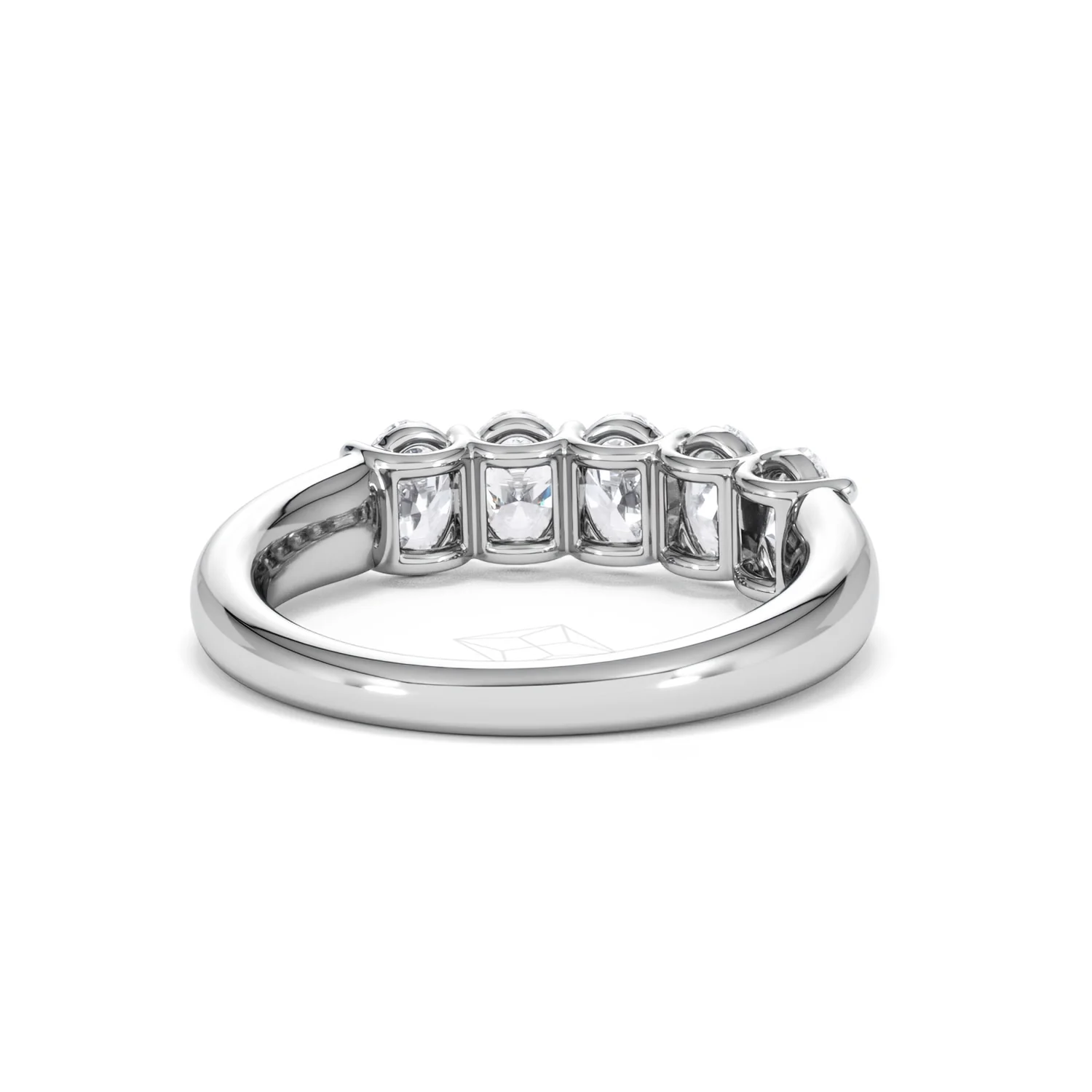 Unity 1.00ct Oval Cut Lab Diamond 5 Stone Ring in Platinum - Image 45