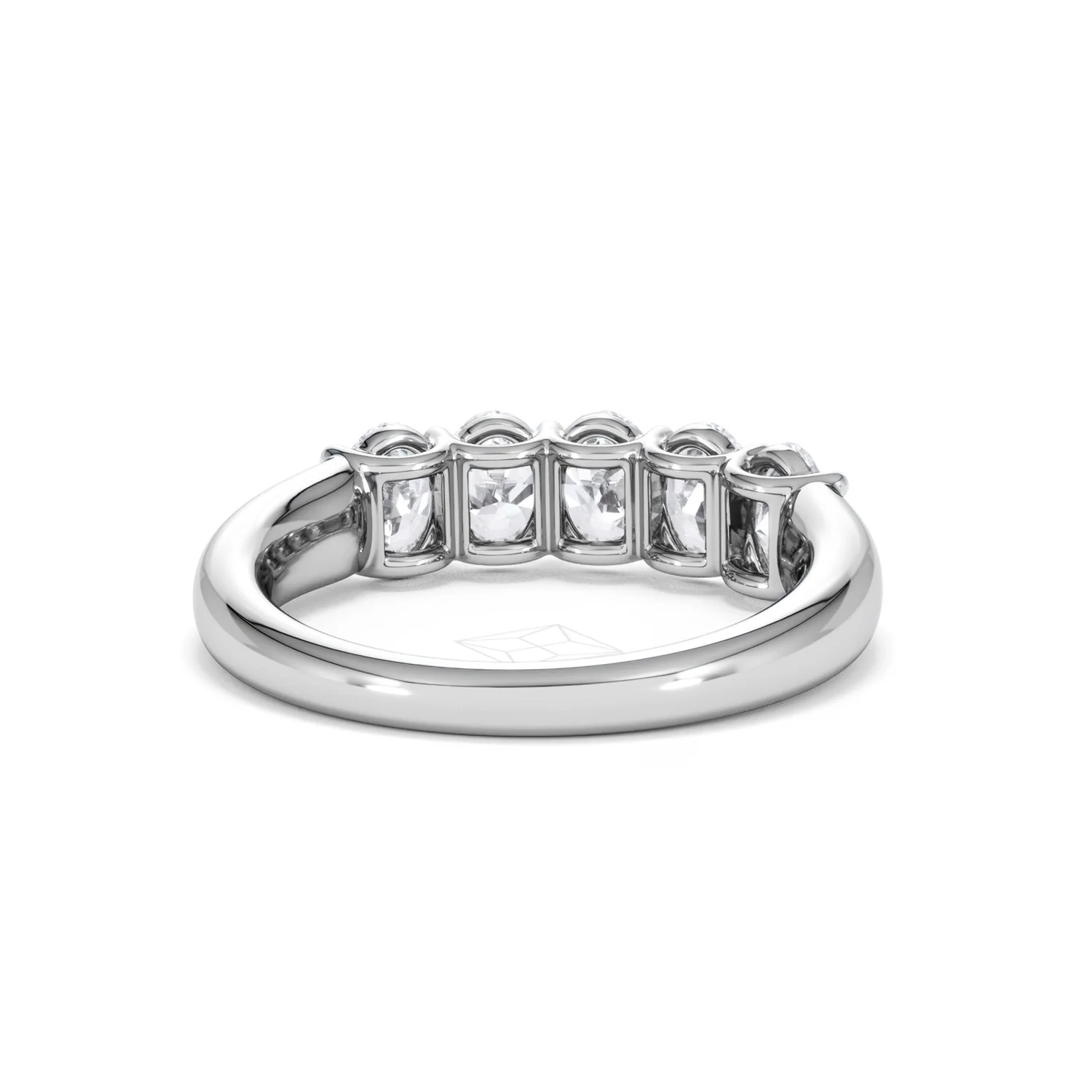 Unity 1.00ct Oval Cut Lab Diamond 5 Stone Ring in Platinum - Image 46