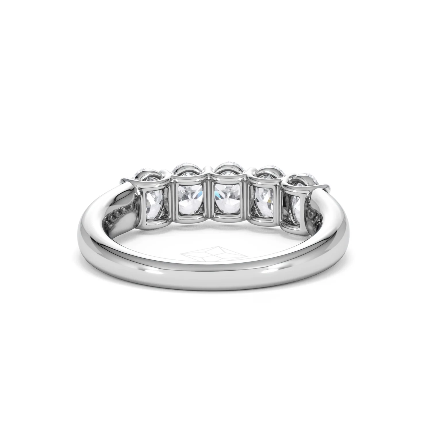 Unity 1.00ct Oval Cut Lab Diamond 5 Stone Ring in Platinum - Image 47