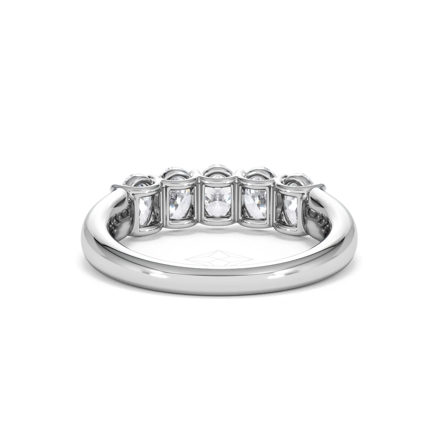Unity 1.00ct Oval Cut Lab Diamond 5 Stone Ring in Platinum - Image 49