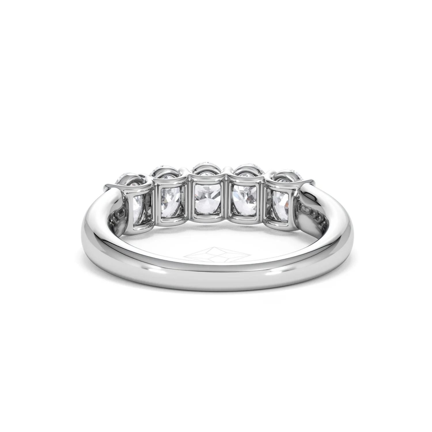 Unity 1.00ct Oval Cut Lab Diamond 5 Stone Ring in Platinum - Image 50