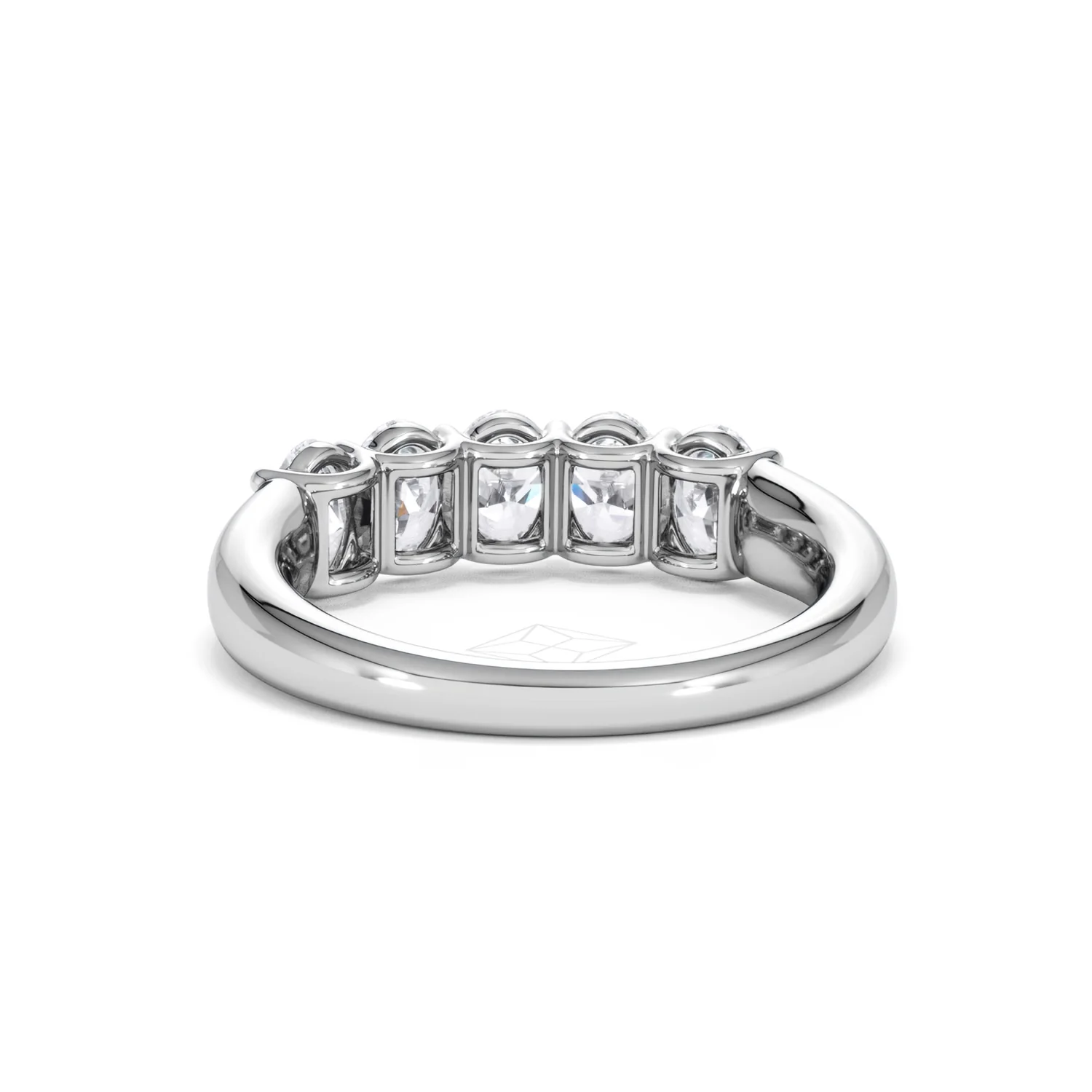 Unity 1.00ct Oval Cut Lab Diamond 5 Stone Ring in Platinum - Image 51