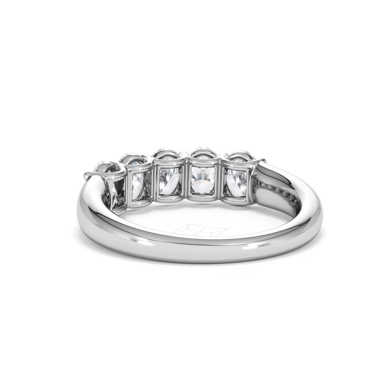 Unity 1.00ct Oval Cut Lab Diamond 5 Stone Ring in Platinum - Image 53