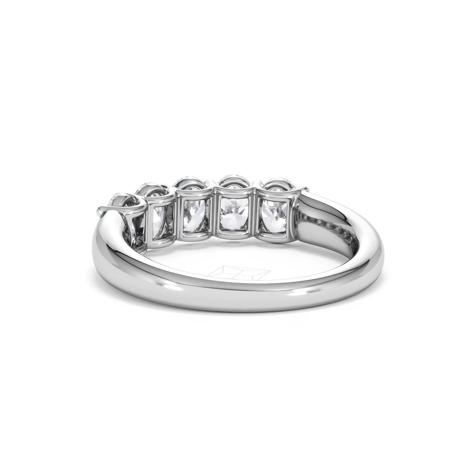 Unity 1.00ct Oval Cut Lab Diamond 5 Stone Ring in Platinum - Image 54