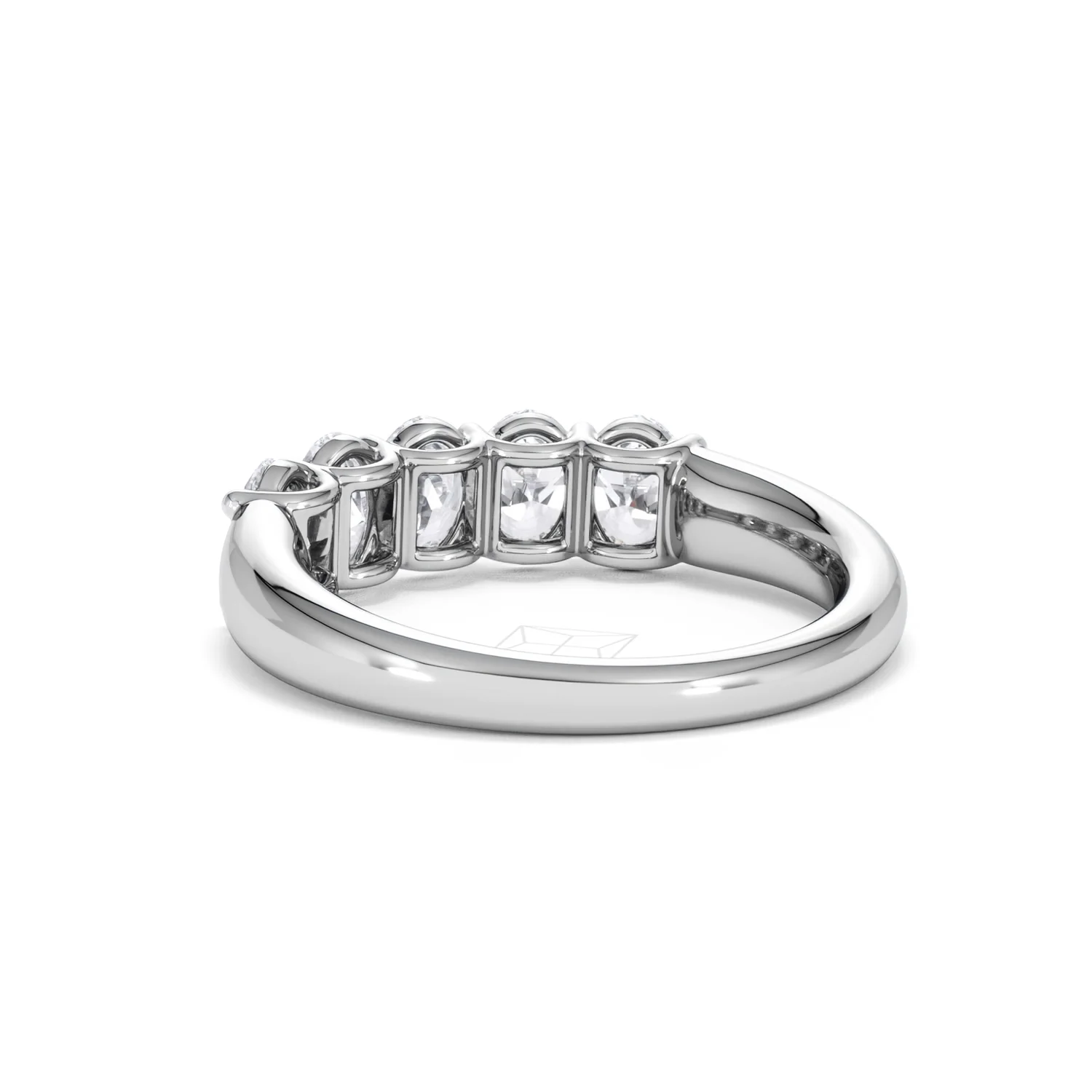 Unity 1.00ct Oval Cut Lab Diamond 5 Stone Ring in Platinum - Image 55