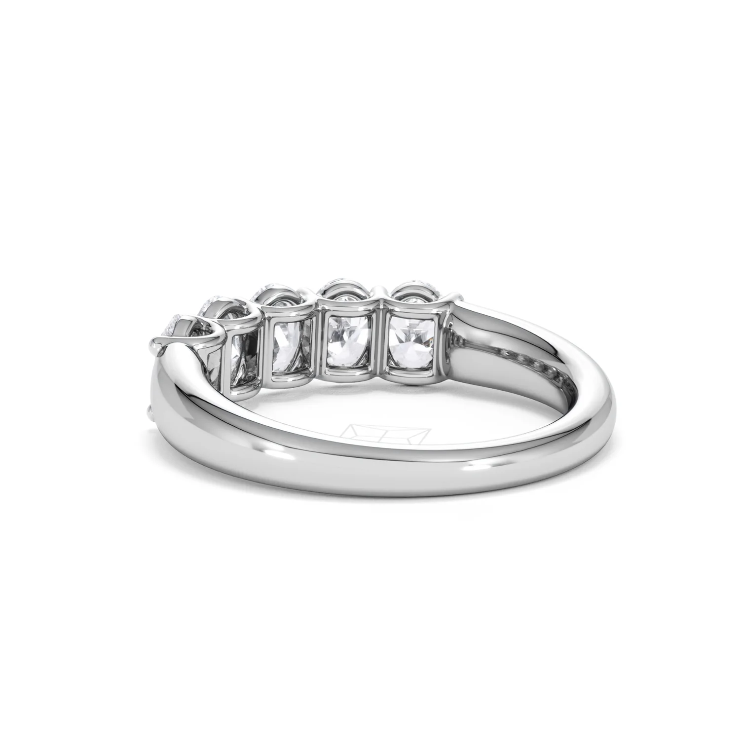 Unity 1.00ct Oval Cut Lab Diamond 5 Stone Ring in Platinum - Image 56