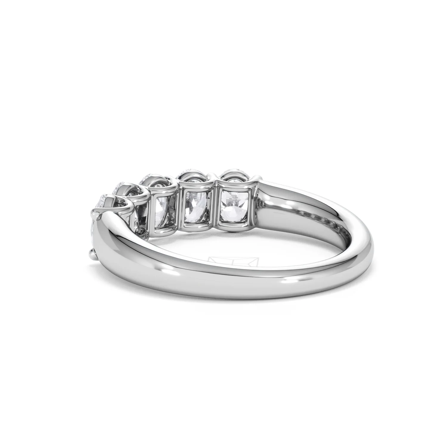Unity 1.00ct Oval Cut Lab Diamond 5 Stone Ring in Platinum - Image 58