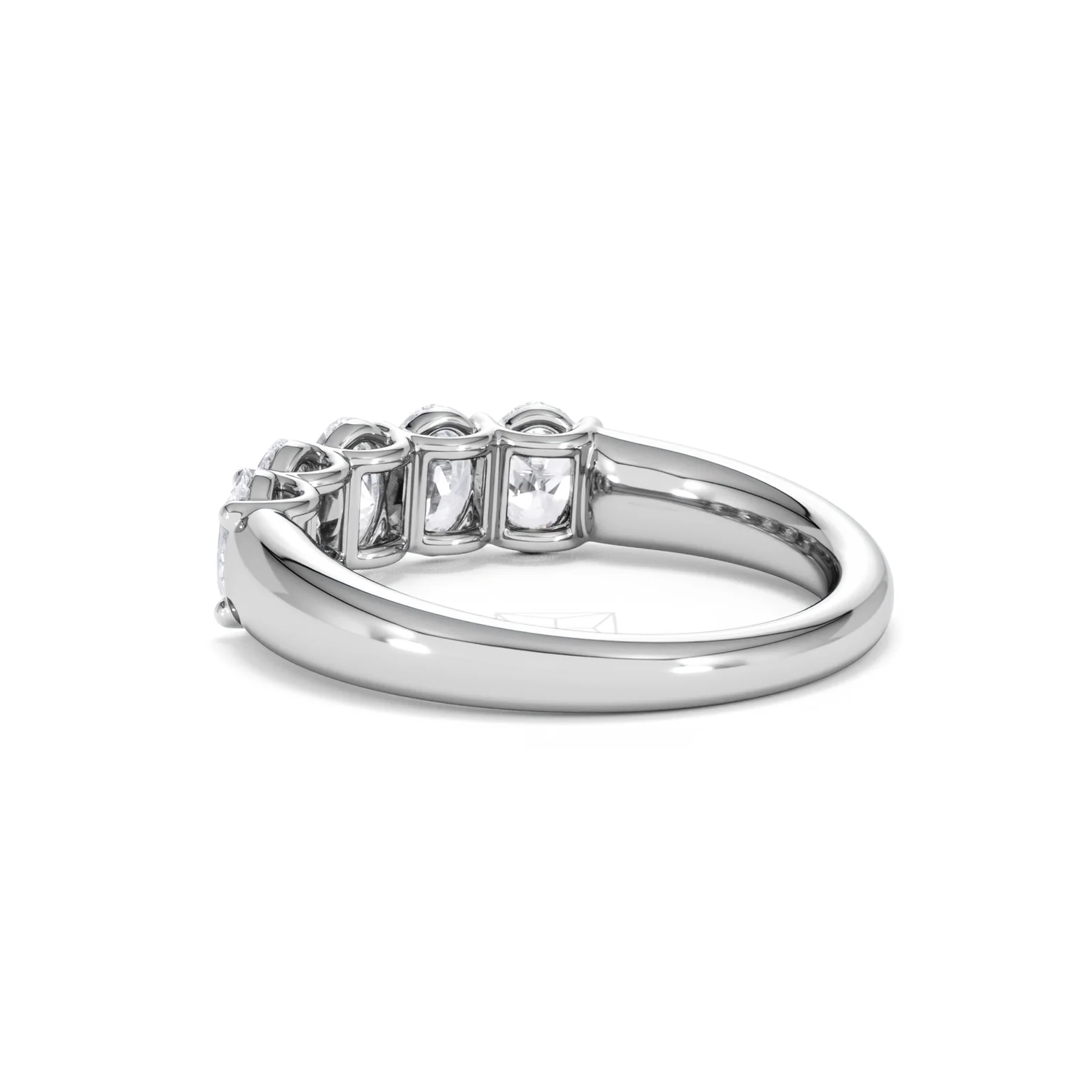 Unity 1.00ct Oval Cut Lab Diamond 5 Stone Ring in Platinum - Image 59