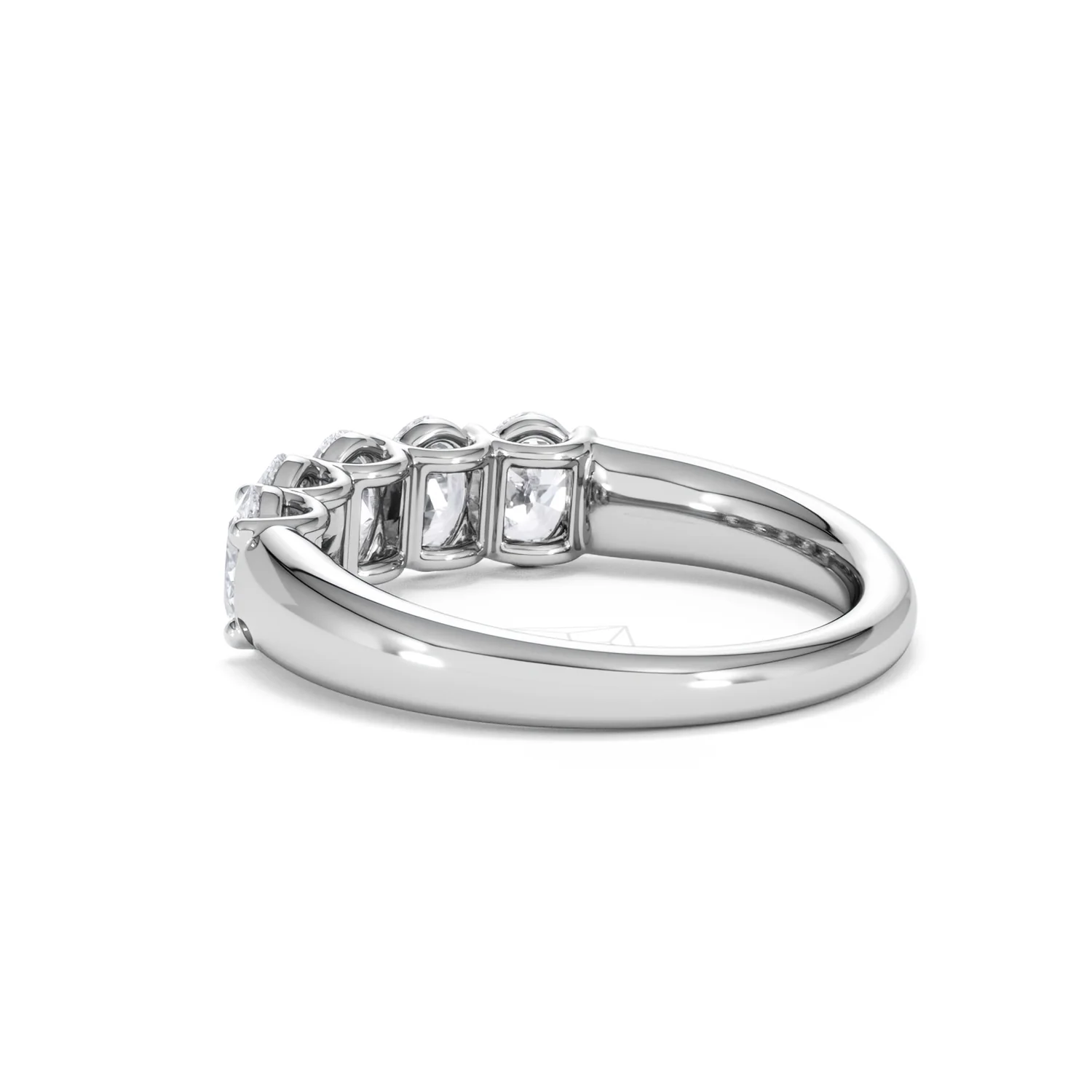 Unity 1.00ct Oval Cut Lab Diamond 5 Stone Ring in Platinum - Image 60