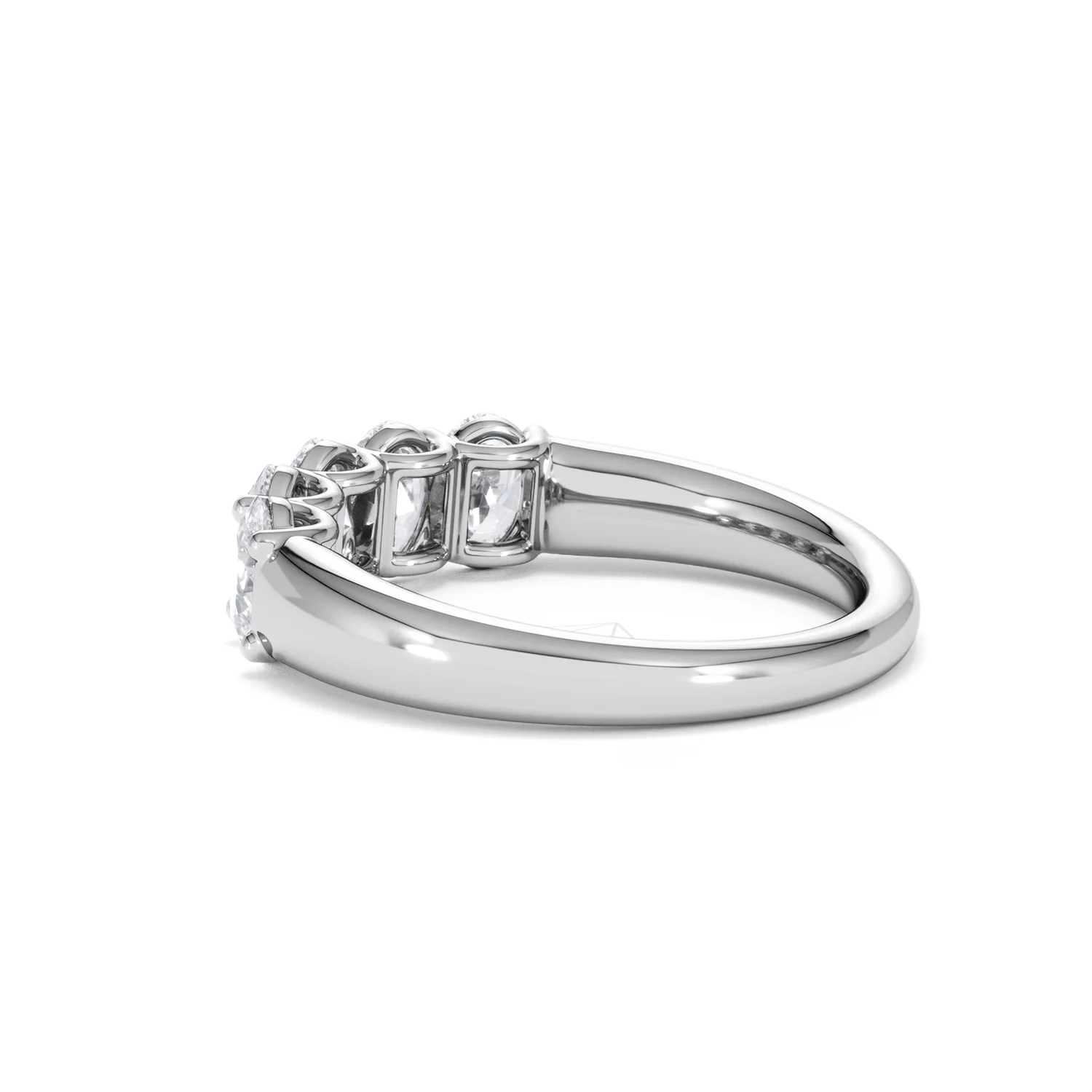 Unity 1.00ct Oval Cut Lab Diamond 5 Stone Ring in Platinum - Image 62