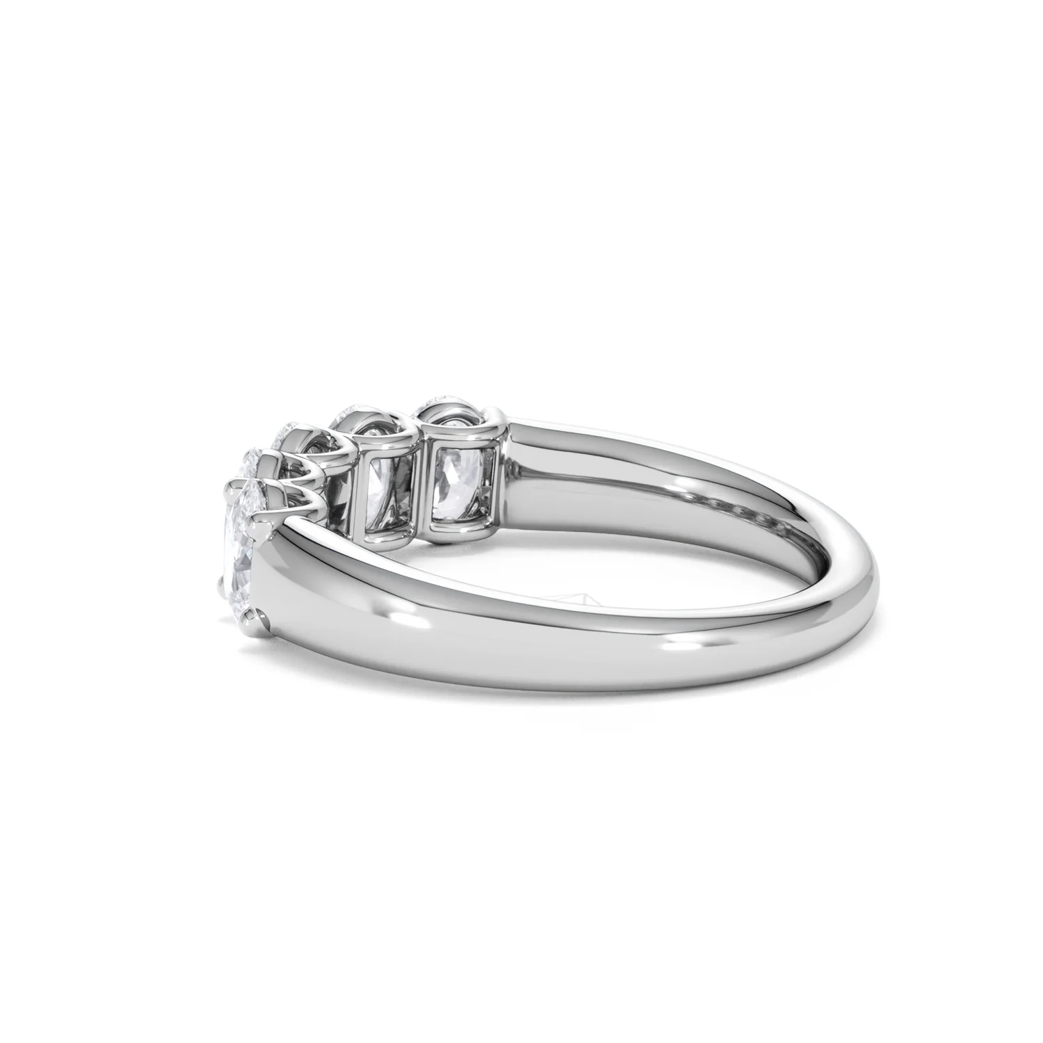 Unity 1.00ct Oval Cut Lab Diamond 5 Stone Ring in Platinum - Image 63