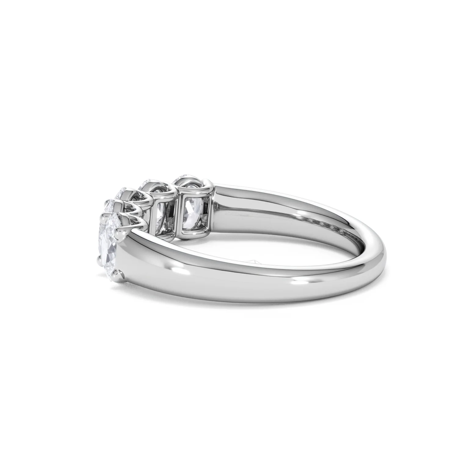 Unity 1.00ct Oval Cut Lab Diamond 5 Stone Ring in Platinum - Image 64