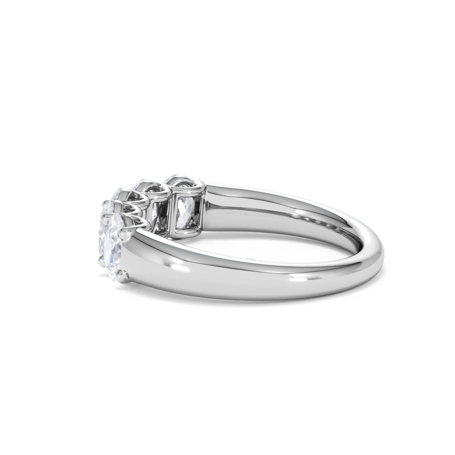 Unity 1.00ct Oval Cut Lab Diamond 5 Stone Ring in Platinum - Image 65