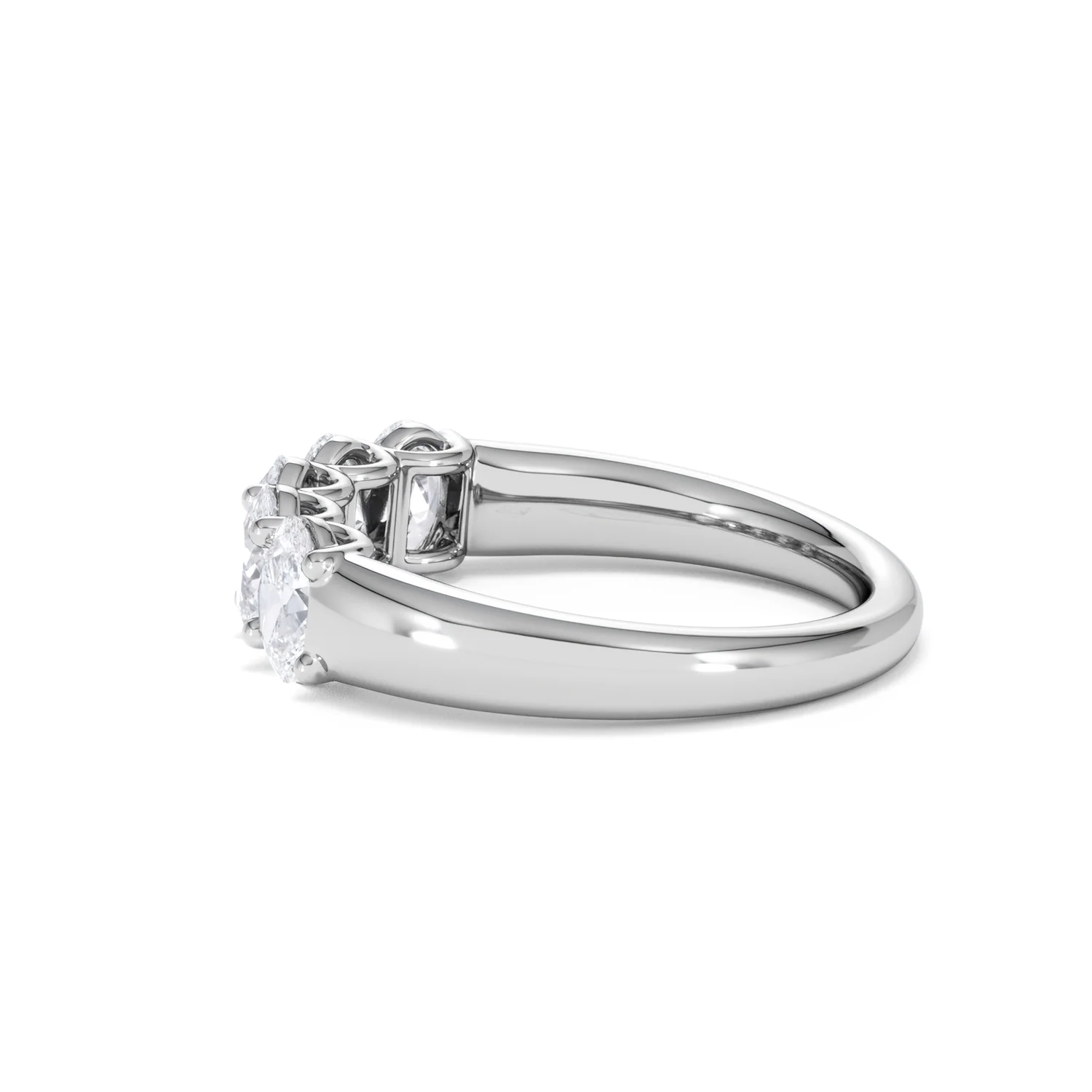 Unity 1.00ct Oval Cut Lab Diamond 5 Stone Ring in Platinum - Image 66