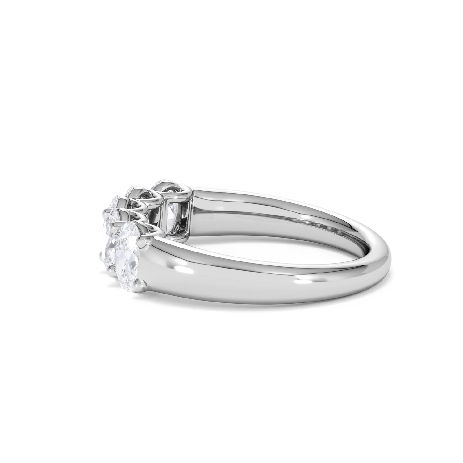 Unity 1.00ct Oval Cut Lab Diamond 5 Stone Ring in Platinum - Image 67