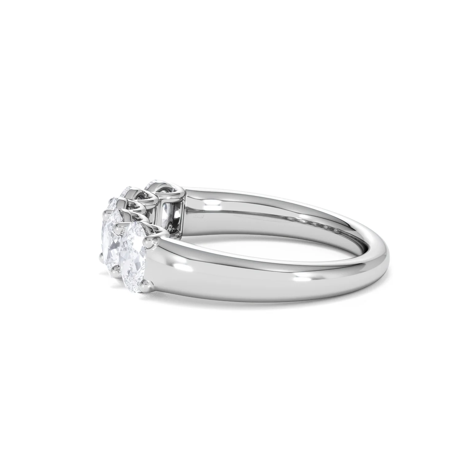 Unity 1.00ct Oval Cut Lab Diamond 5 Stone Ring in Platinum - Image 68