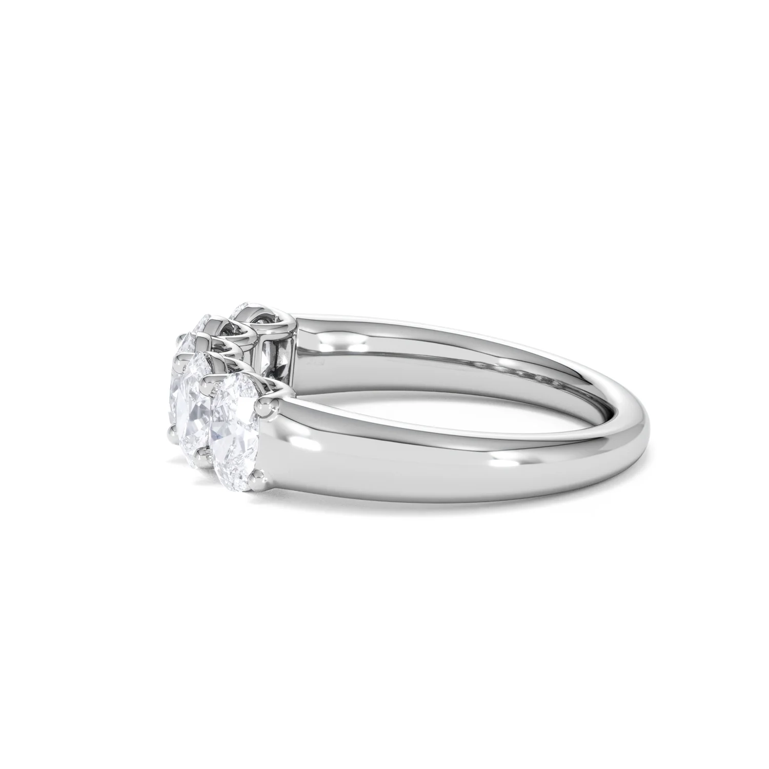 Unity 1.00ct Oval Cut Lab Diamond 5 Stone Ring in Platinum - Image 69
