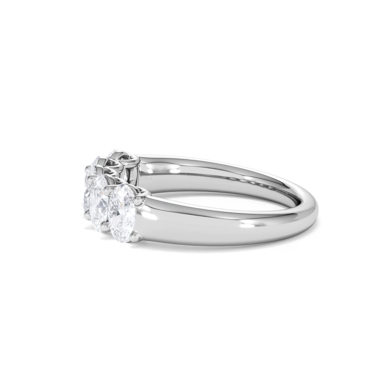 Unity 1.00ct Oval Cut Lab Diamond 5 Stone Ring in Platinum - Image 70