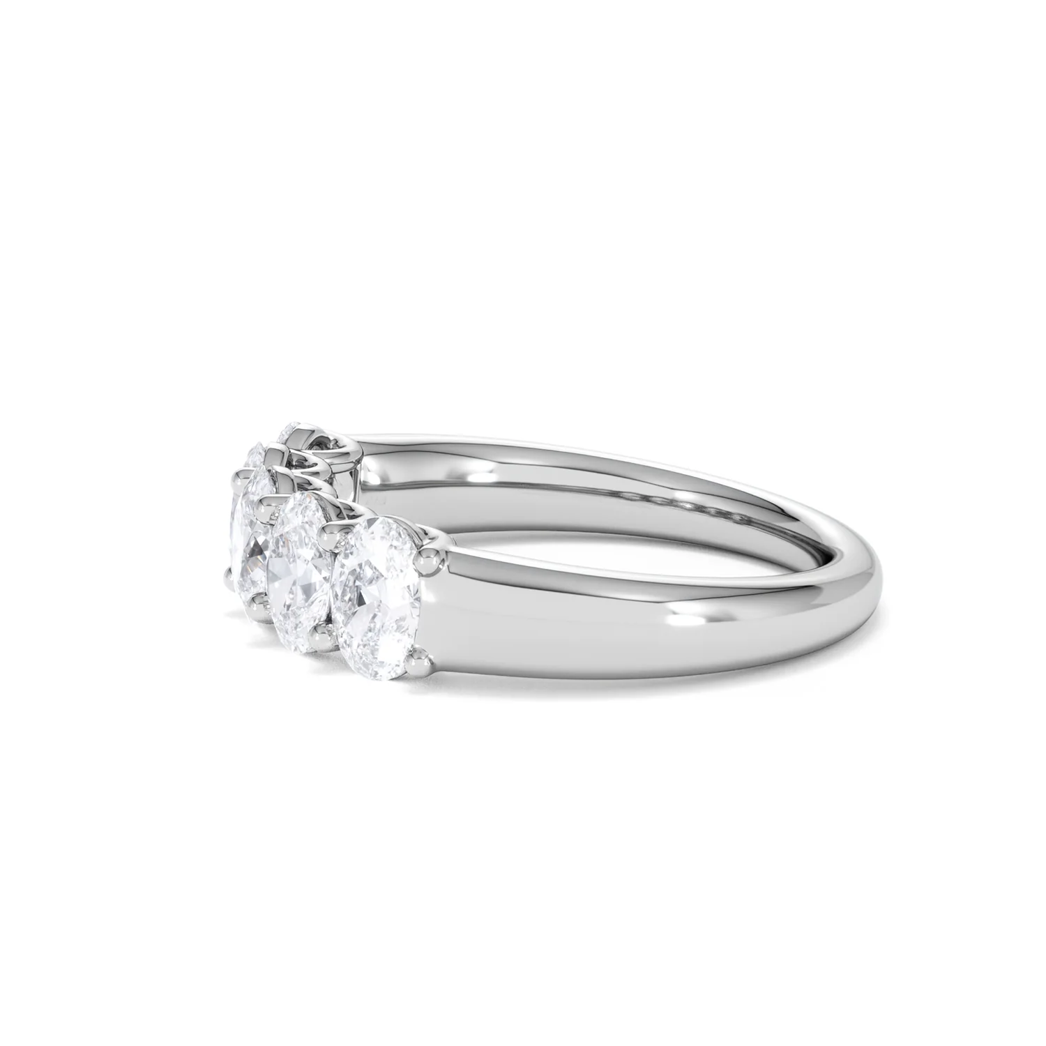 Unity 1.00ct Oval Cut Lab Diamond 5 Stone Ring in Platinum - Image 72