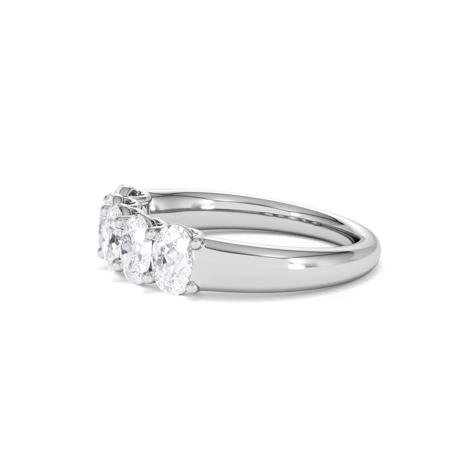 Unity 1.00ct Oval Cut Lab Diamond 5 Stone Ring in Platinum - Image 73