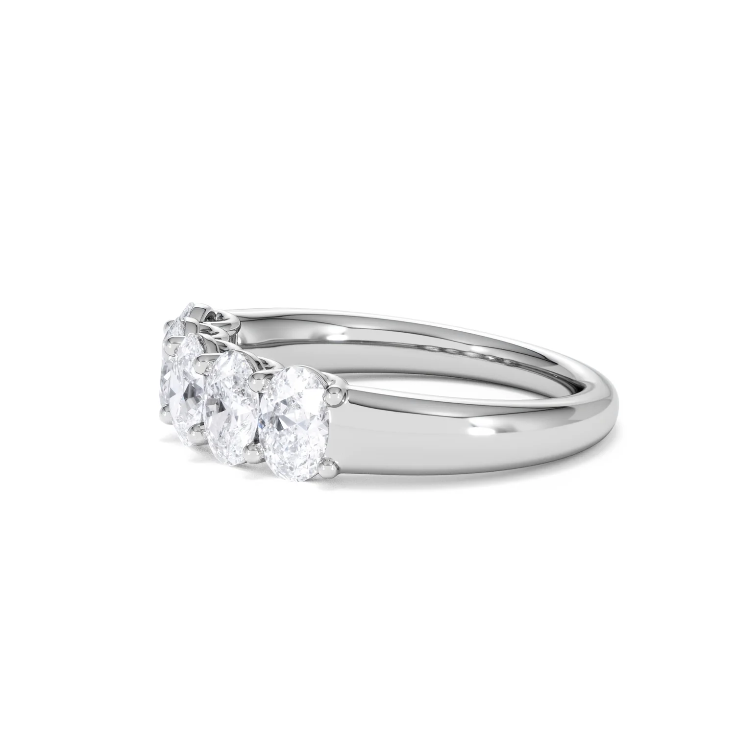 Unity 1.00ct Oval Cut Lab Diamond 5 Stone Ring in Platinum - Image 74