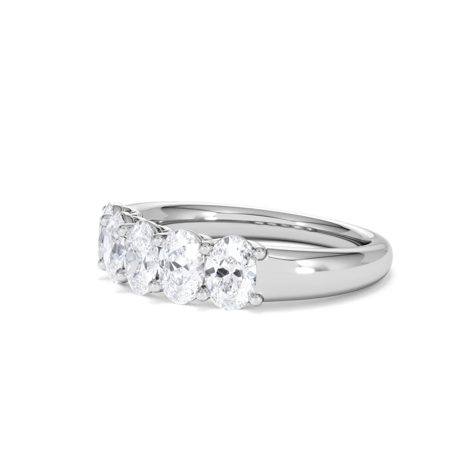 Unity 1.00ct Oval Cut Lab Diamond 5 Stone Ring in Platinum - Image 78