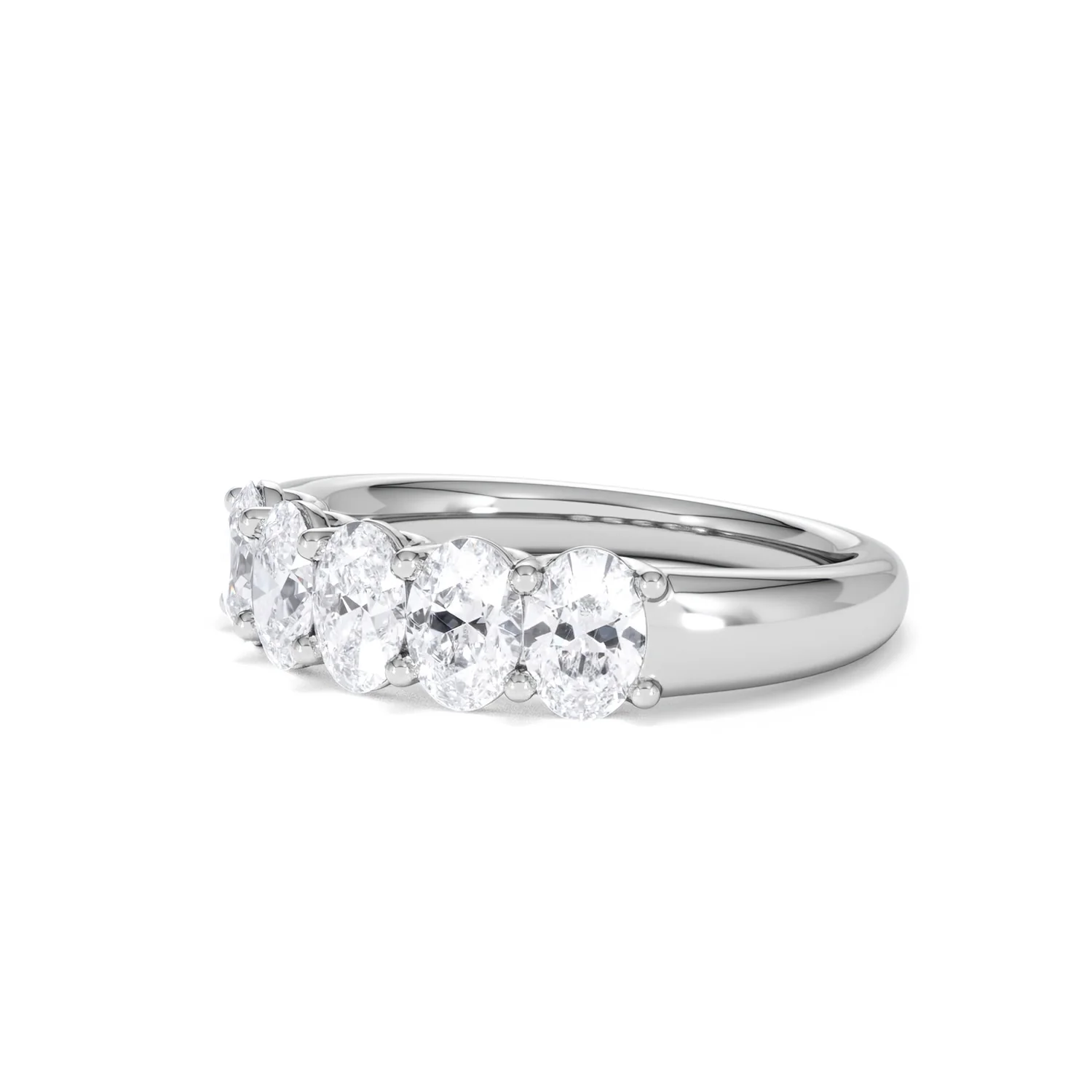 Unity 1.00ct Oval Cut Lab Diamond 5 Stone Ring in Platinum - Image 80