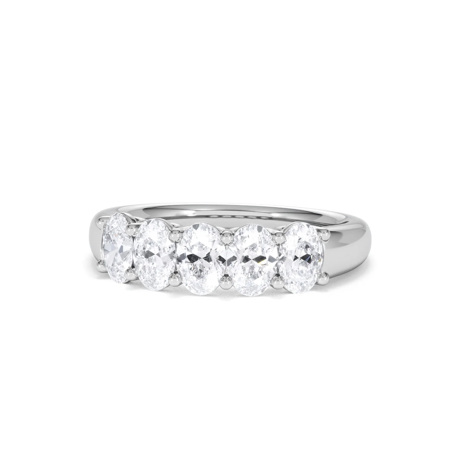 Unity 1.00ct Oval Cut Lab Diamond 5 Stone Ring in Platinum - Image 86