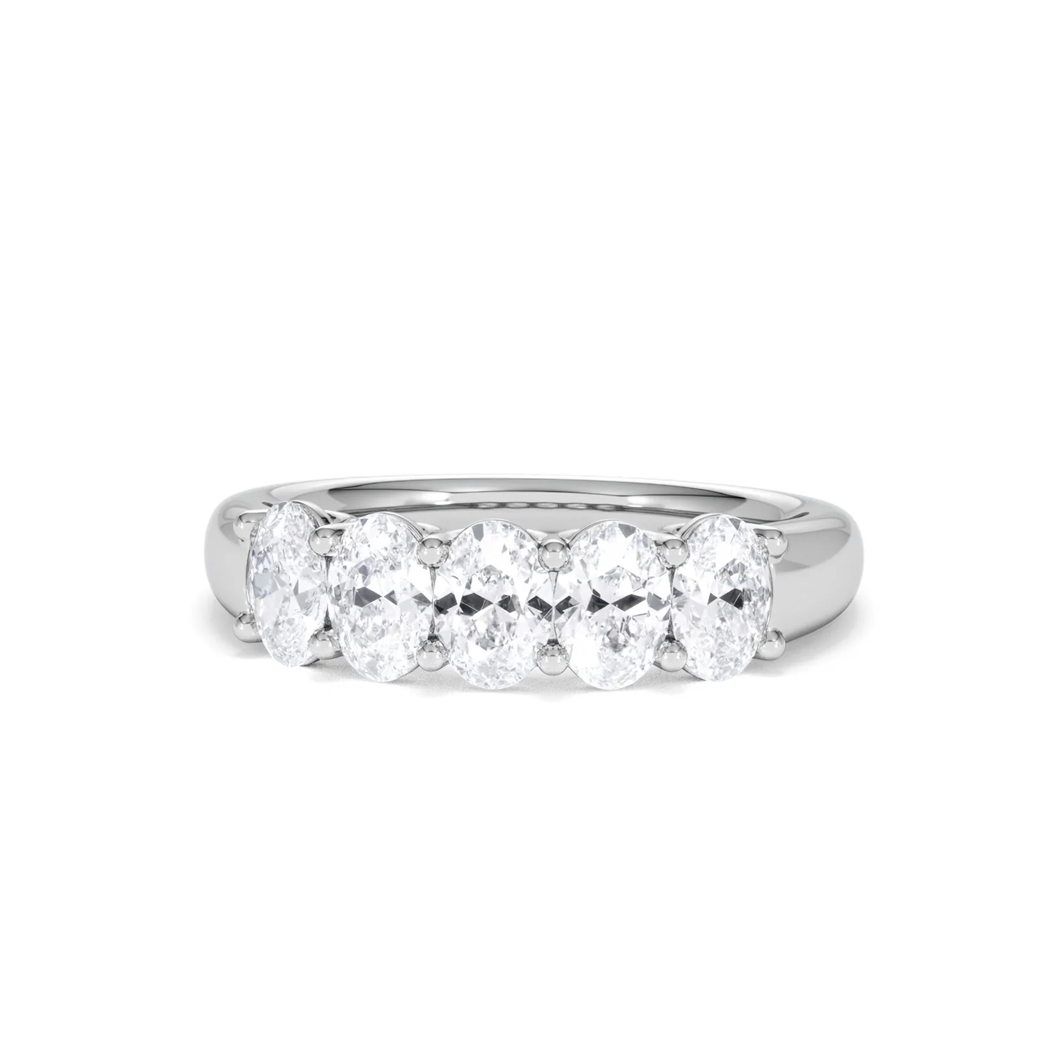 Unity 1.00ct Oval Cut Lab Diamond 5 Stone Ring in Platinum - Image 87