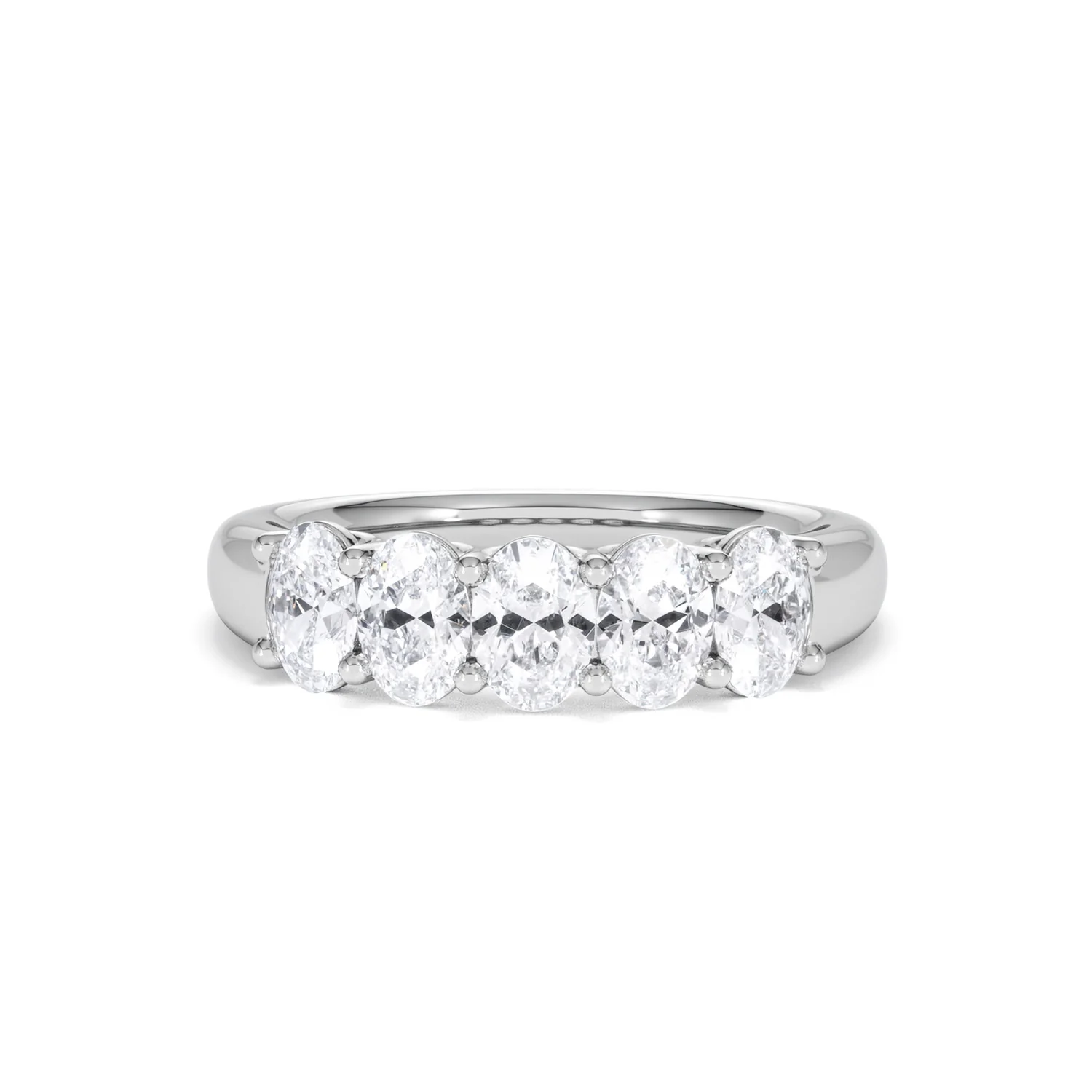 Unity 1.00ct Oval Cut Lab Diamond 5 Stone Ring in Platinum - Image 88