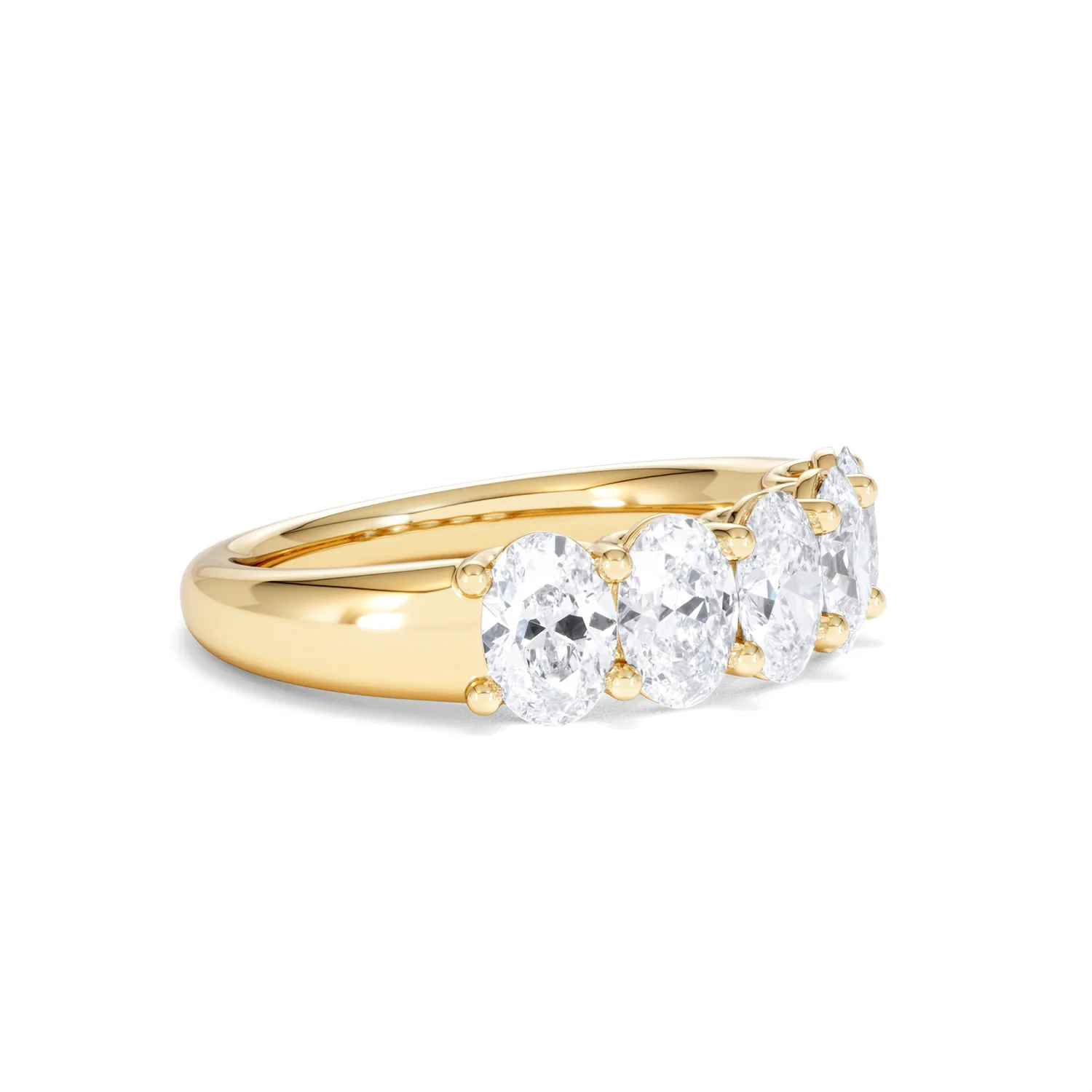 Unity 2.00ct Oval Cut Lab Diamond 5 Stone Ring in 18K Yellow Gold - Image 20