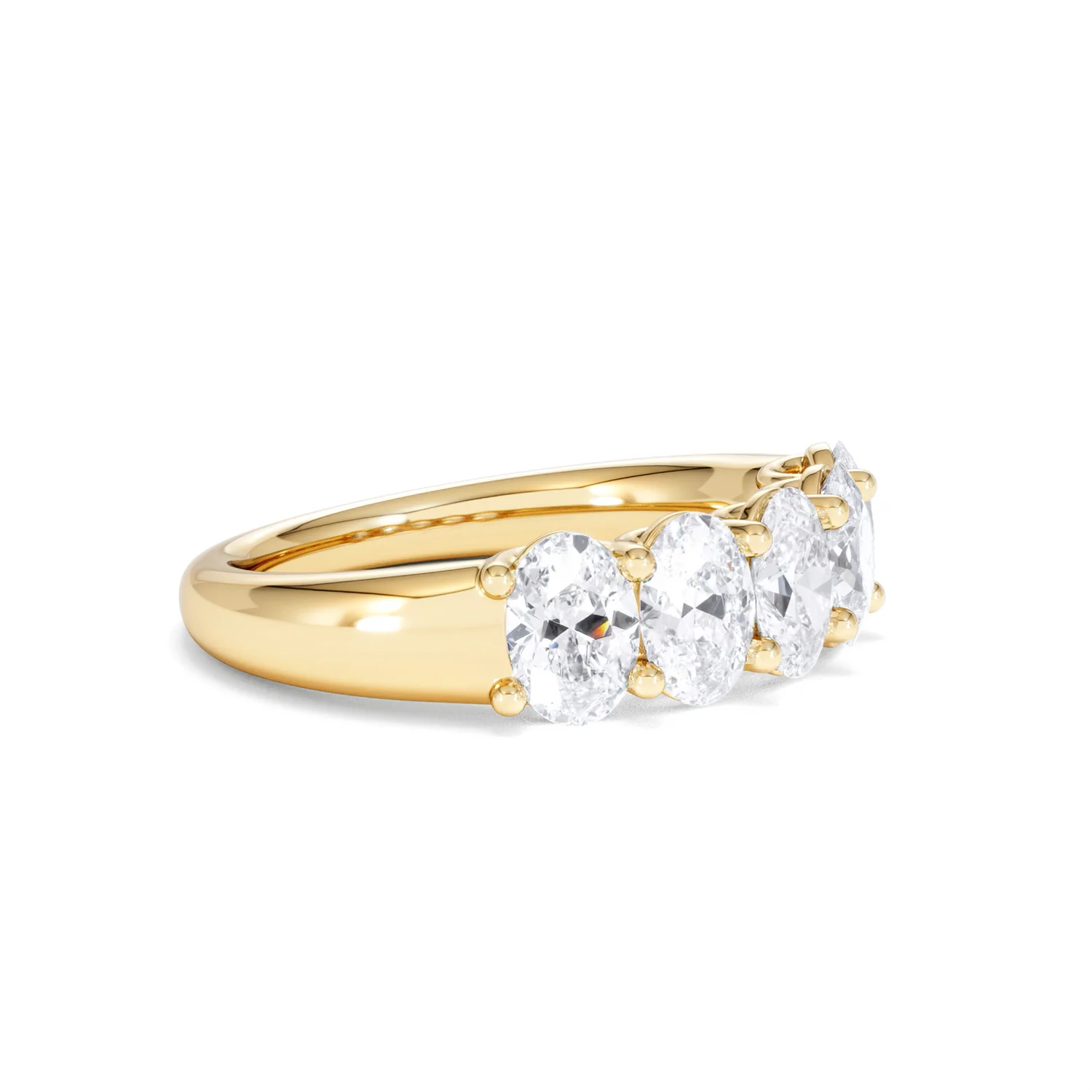 Unity 2.00ct Oval Cut Lab Diamond 5 Stone Ring in 18K Yellow Gold - Image 21
