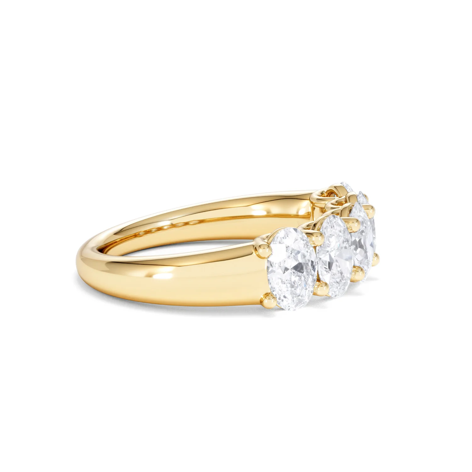 Unity 2.00ct Oval Cut Lab Diamond 5 Stone Ring in 18K Yellow Gold - Image 25