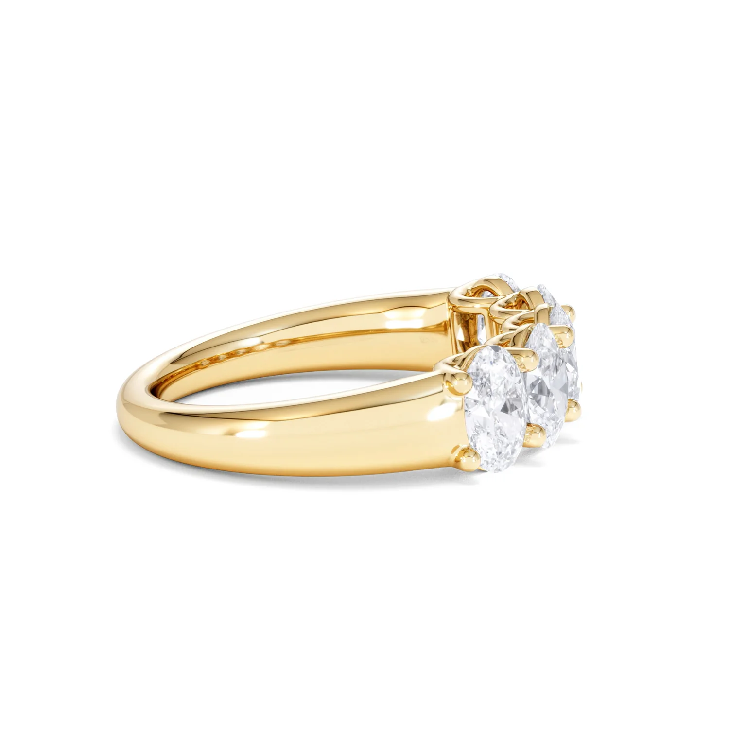 Unity 2.00ct Oval Cut Lab Diamond 5 Stone Ring in 18K Yellow Gold - Image 28