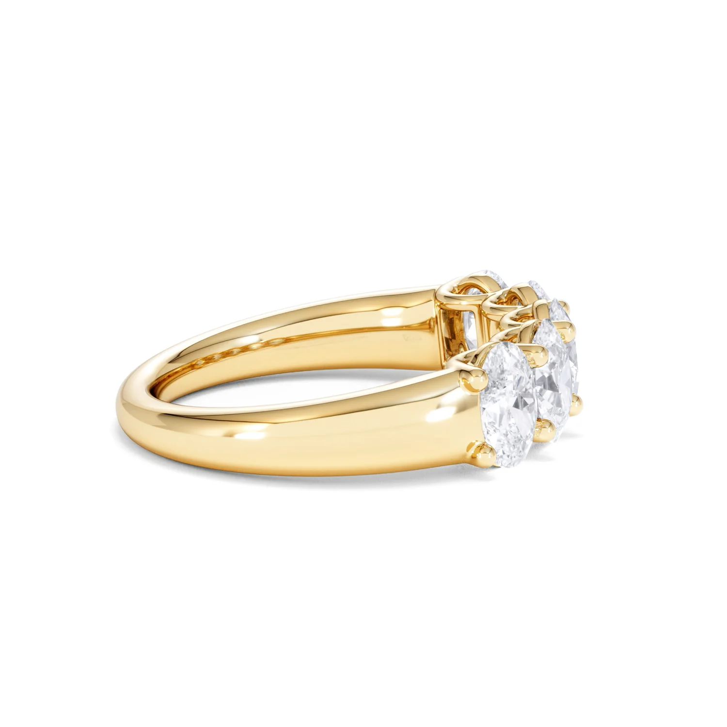 Unity 2.00ct Oval Cut Lab Diamond 5 Stone Ring in 18K Yellow Gold - Image 29