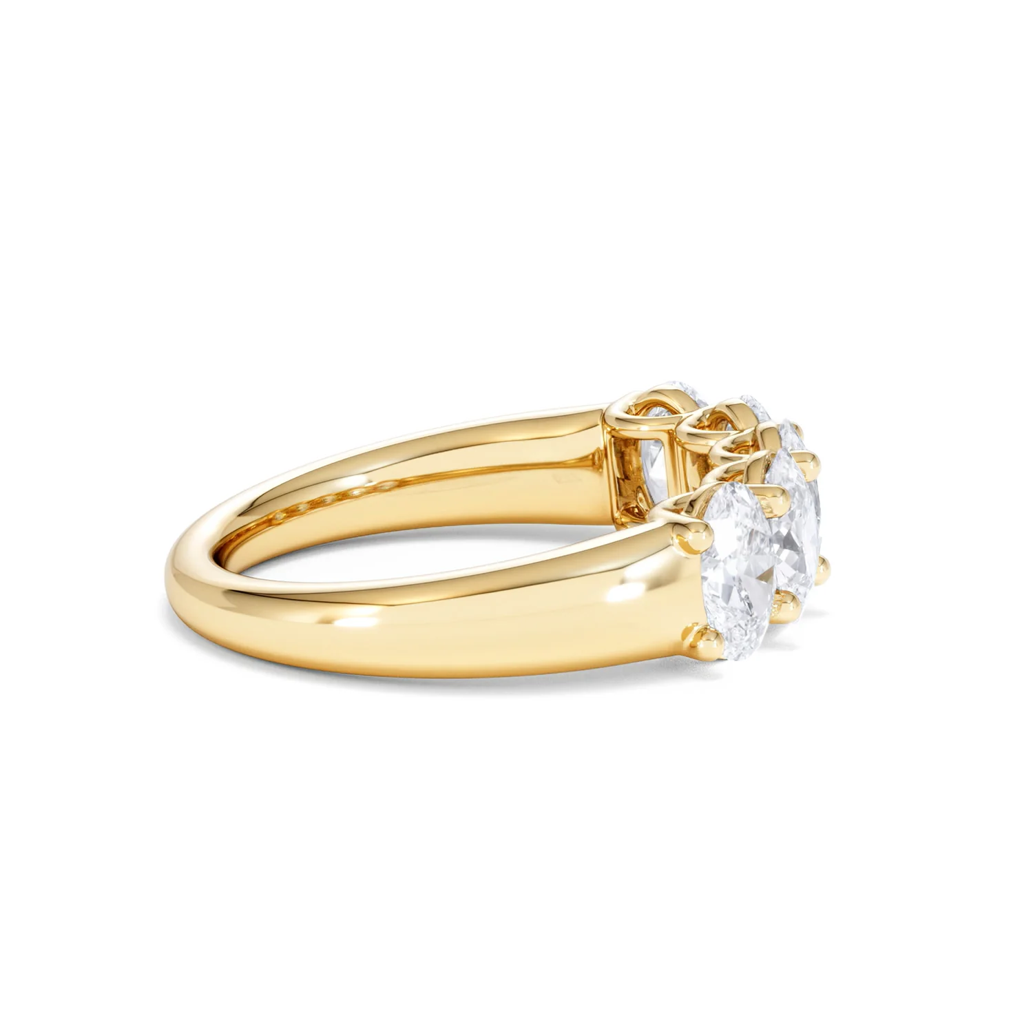 Unity 2.00ct Oval Cut Lab Diamond 5 Stone Ring in 18K Yellow Gold - Image 30