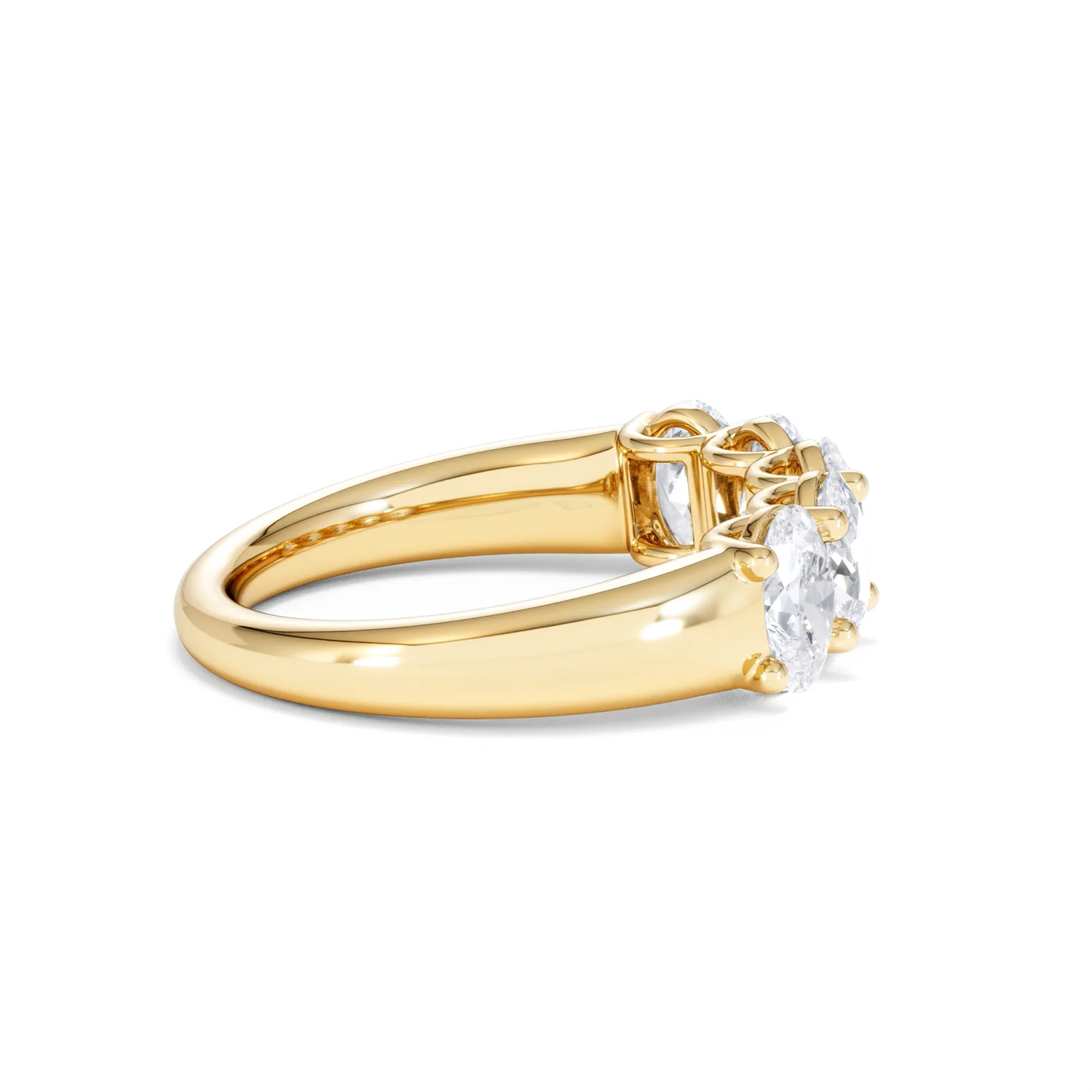 Unity 2.00ct Oval Cut Lab Diamond 5 Stone Ring in 18K Yellow Gold - Image 31