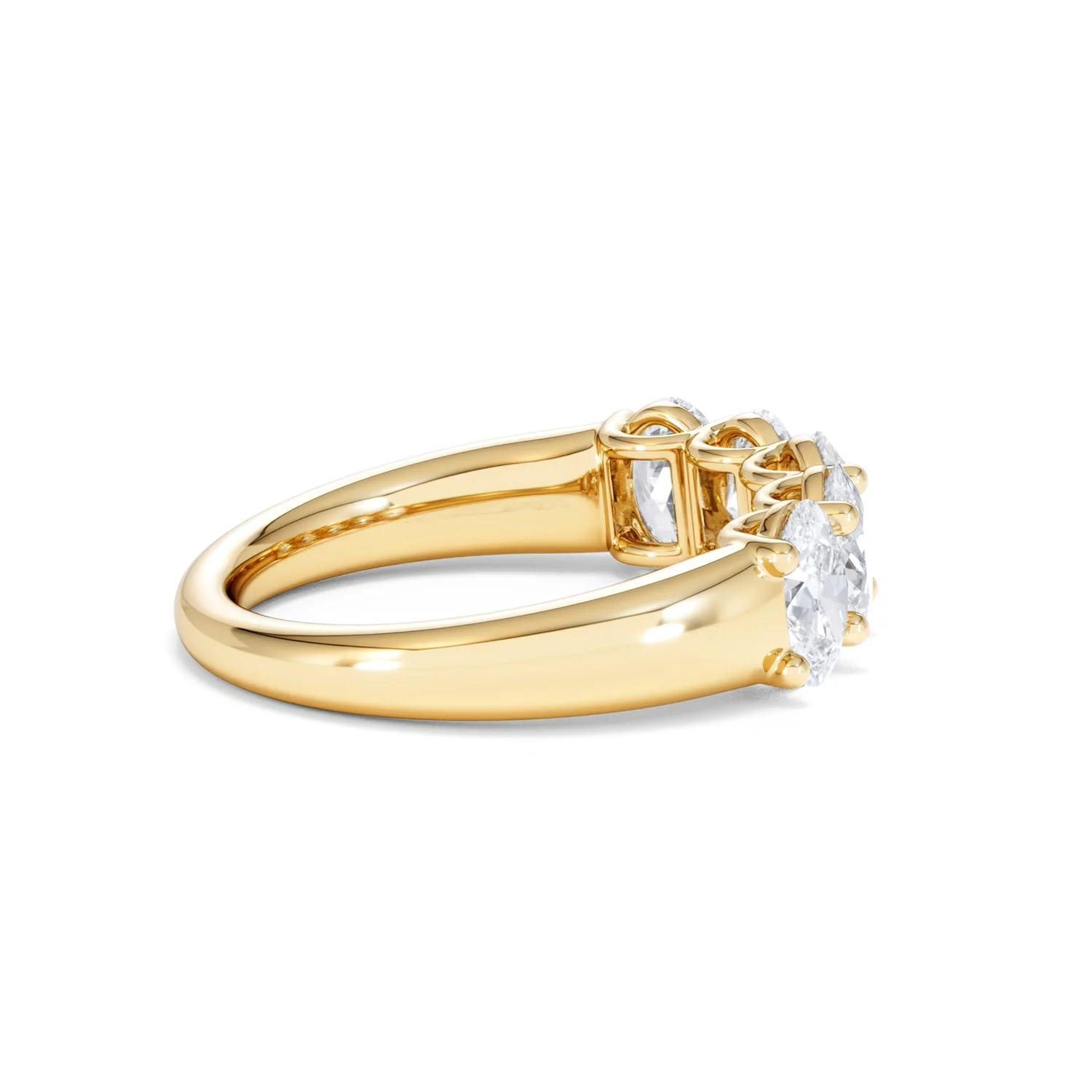 Unity 2.00ct Oval Cut Lab Diamond 5 Stone Ring in 18K Yellow Gold - Image 32