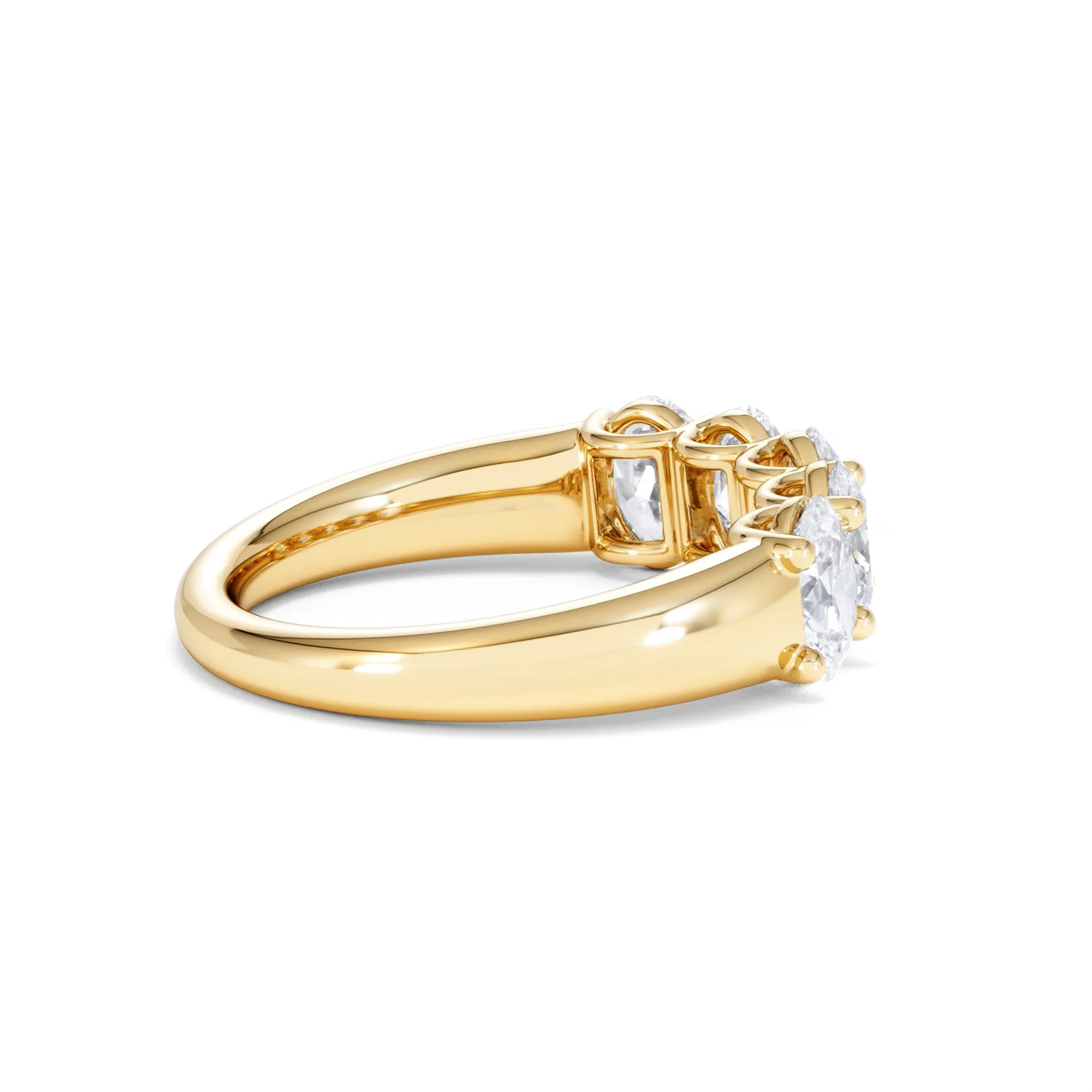 Unity 2.00ct Oval Cut Lab Diamond 5 Stone Ring in 18K Yellow Gold - Image 33